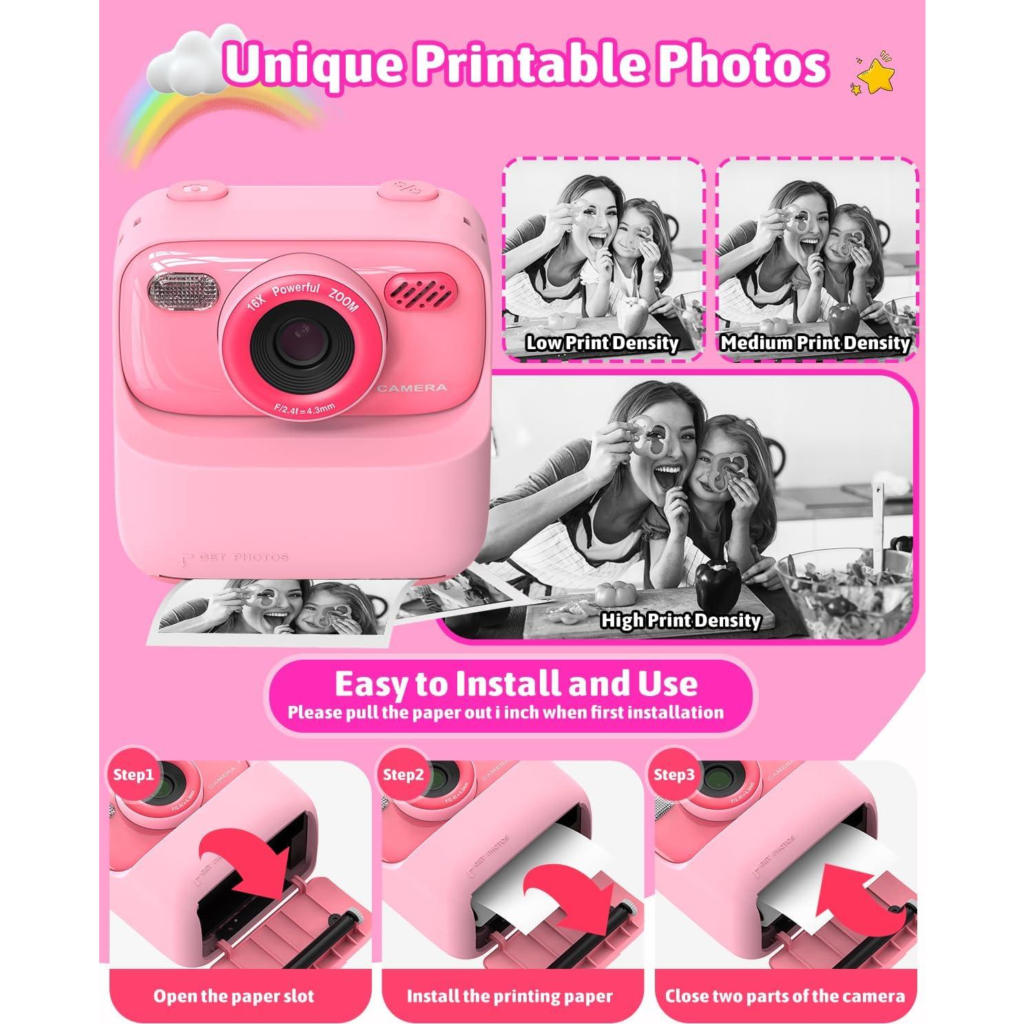 Cámara Instantánea para Niños Mgaolo P79 Rosa HD 48MP