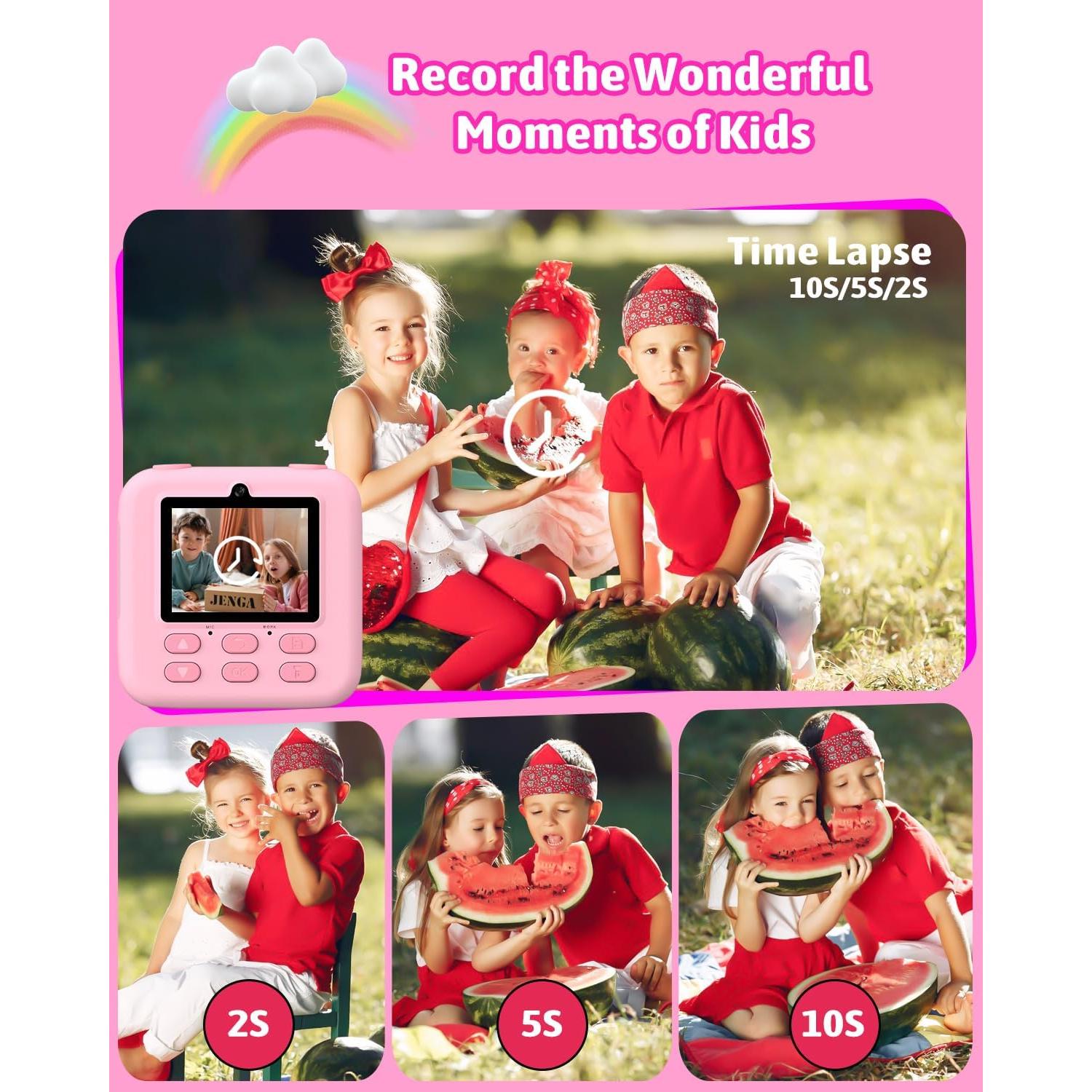 Cámara Instantánea para Niños Mgaolo P79 Rosa HD 48MP
