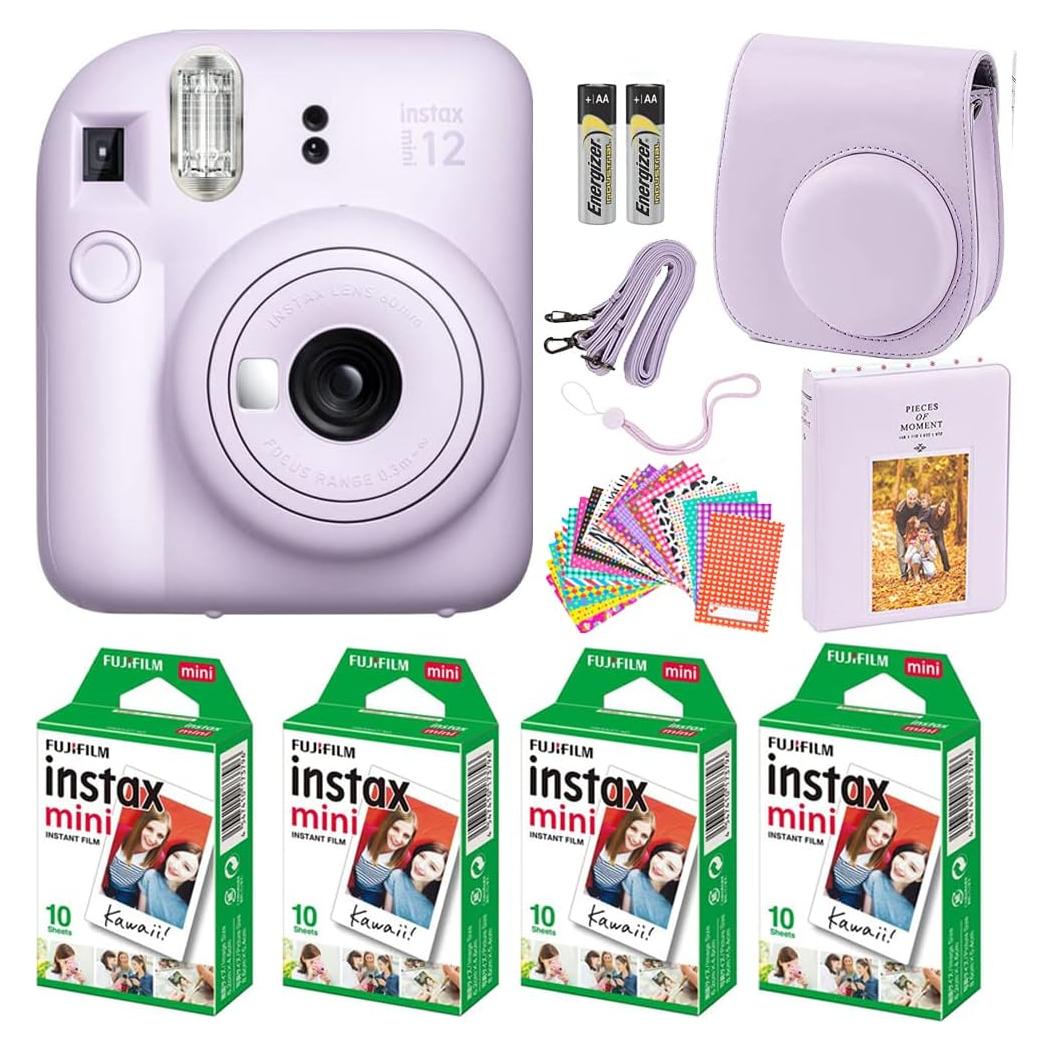 Cámara Instantánea Fujifilm Instax Mini 12 Azul Pastel + 40 Hojas