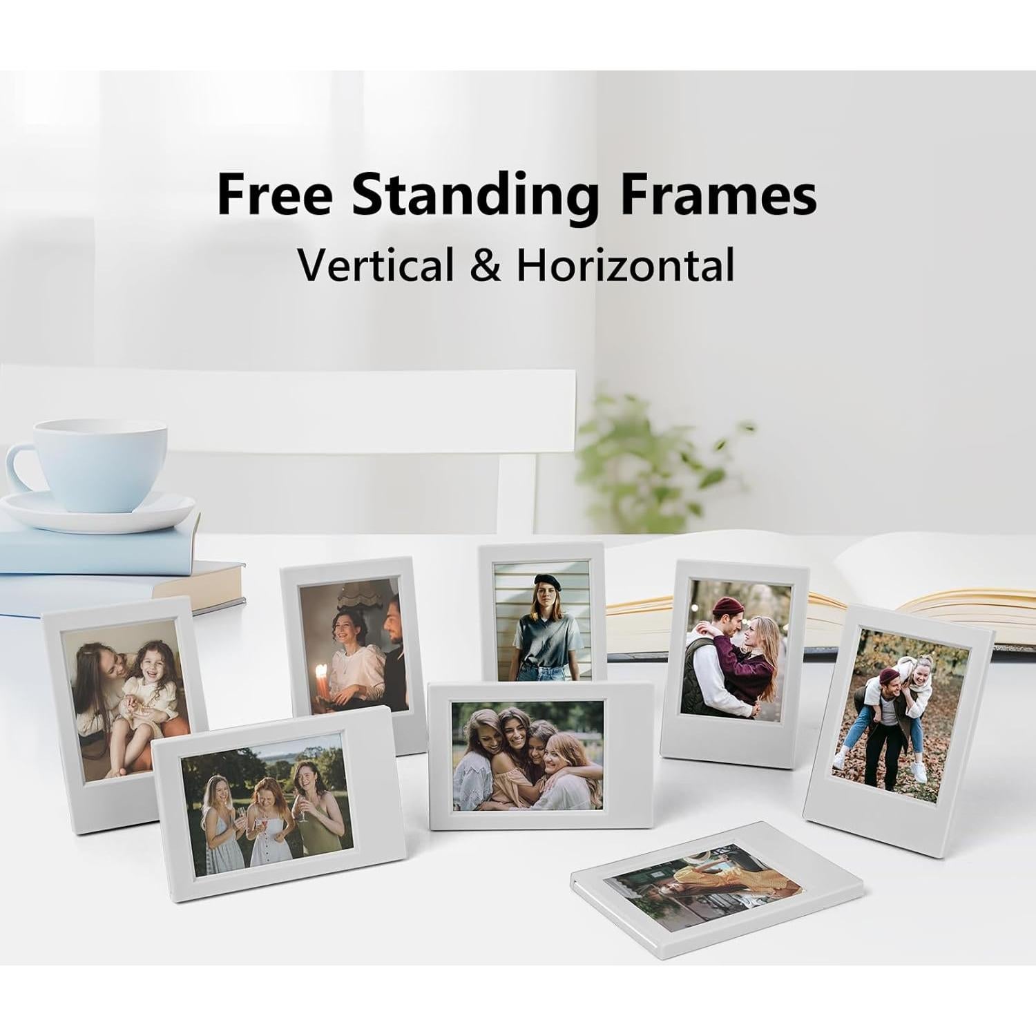 Marcos de Foto Mini 2x3 HIYQIN - Paquete de 8 Gris