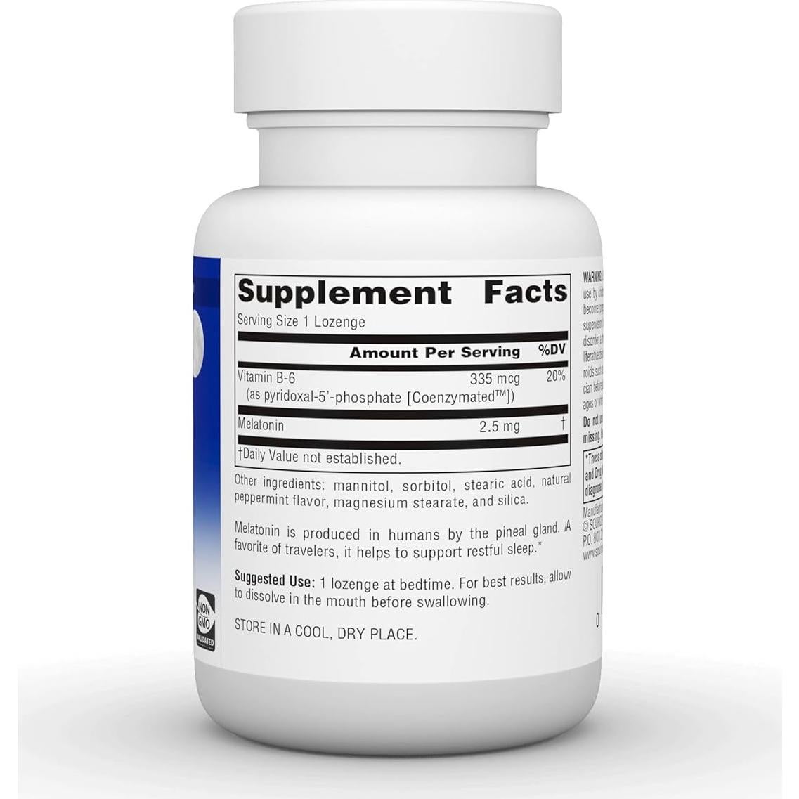 Melatonina 2.5mg Source Naturals 120 Pastillas Sabor Menta