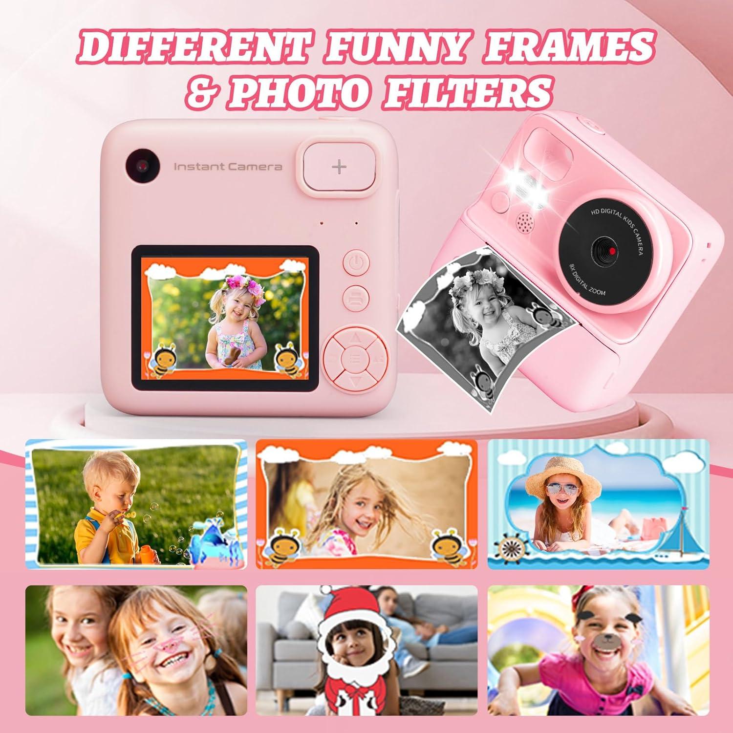 Cámara Instantánea para Niños Chantkin Rosa 12MP Dual Lentes