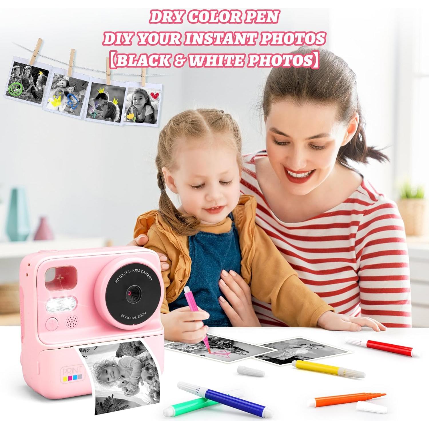 Cámara Instantánea para Niños Chantkin Rosa 12MP Dual Lentes