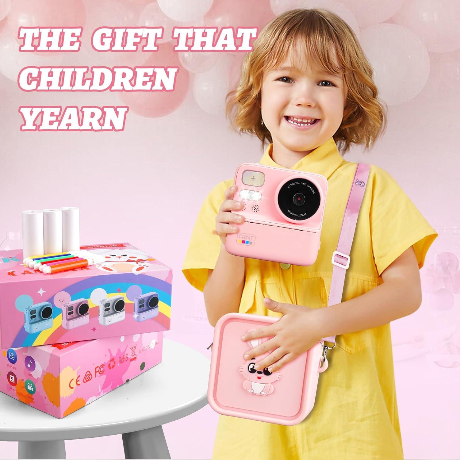 Cámara Instantánea para Niños Chantkin Rosa 12MP Dual Lentes