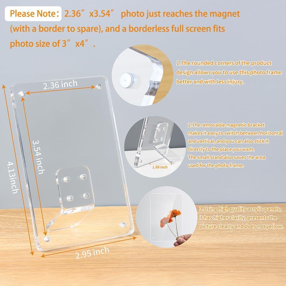 Mini Marcos Magnéticos LIANHELILAI 6x9 cm Acrílico 2 Pzs