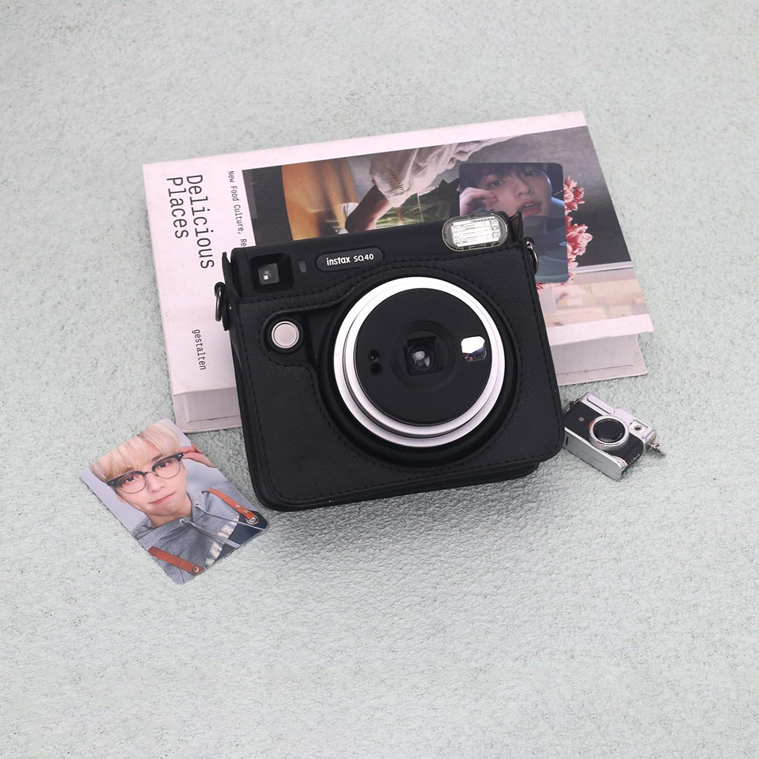 Funda de cámara Frankmate para Fujifilm Instax SQ40/SQ1 - Cuero PU Negro
