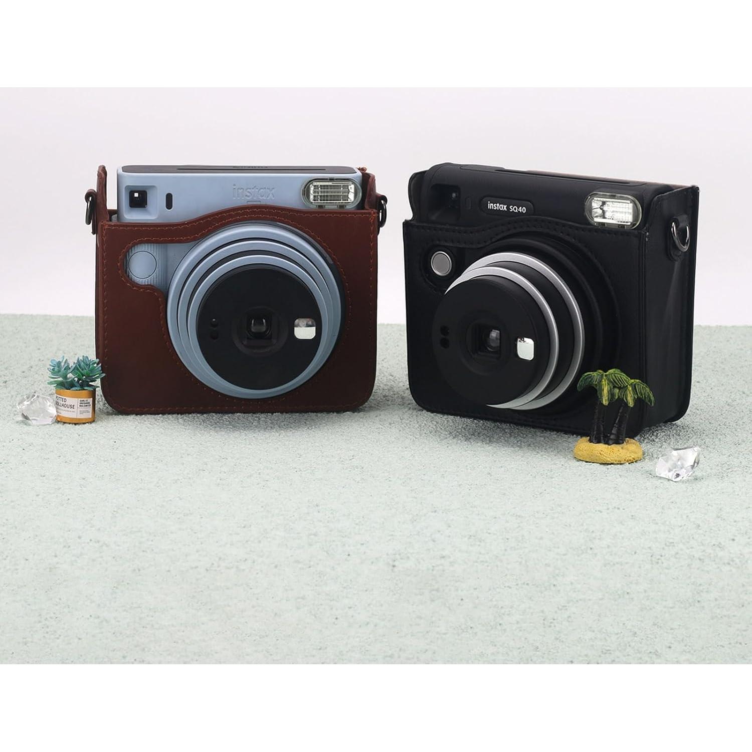 Funda de cámara Frankmate para Fujifilm Instax SQ40/SQ1 - Cuero PU Negro