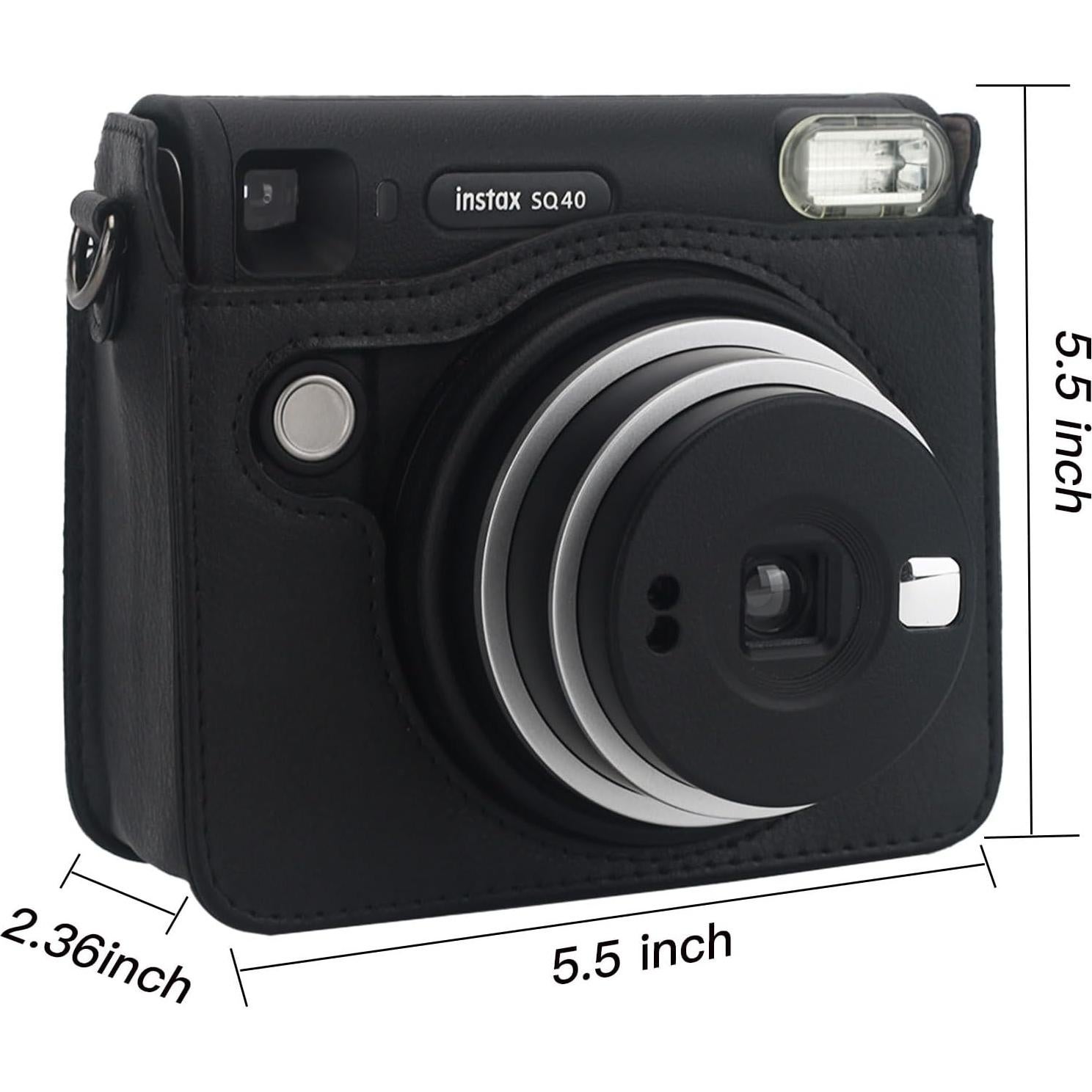 Funda de cámara Frankmate para Fujifilm Instax SQ40/SQ1 - Cuero PU Negro