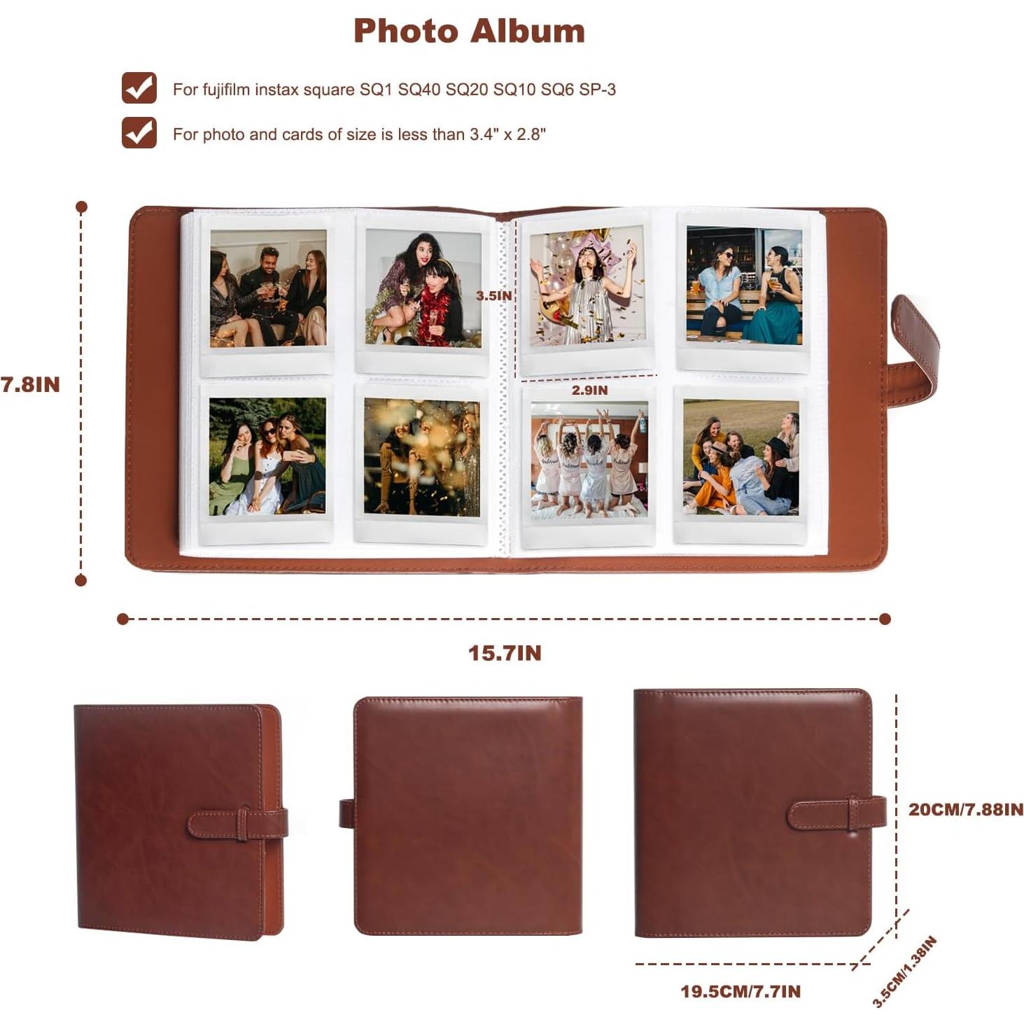 Álbum de Fotos Aisnyho 288 Bolsillos Cuero Marrón 20x19.5 cm