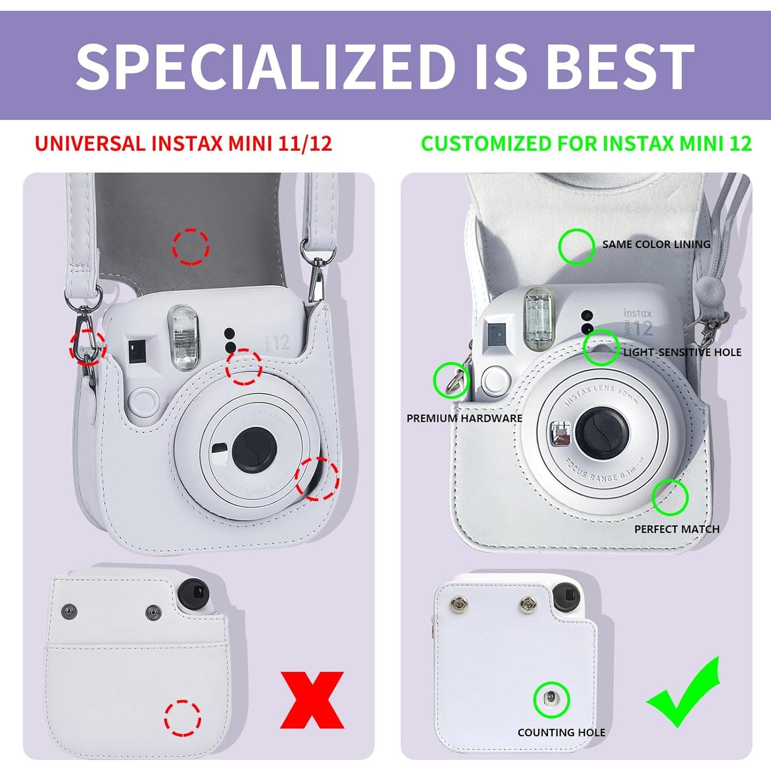 Funda de cámara CAIYOULE para Fujifilm Instax Mini 12 con álbum