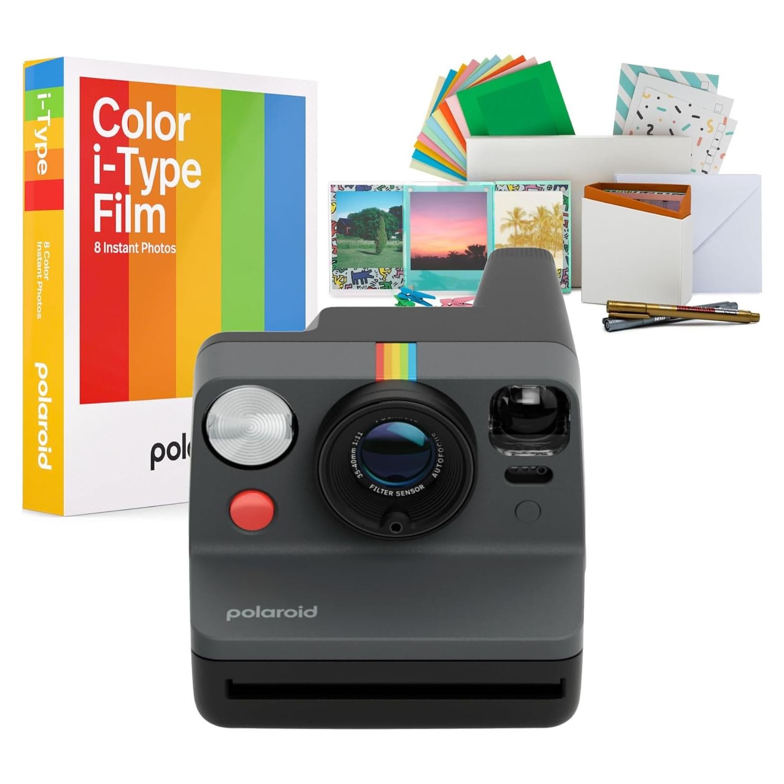 Cámara Instantánea Polaroid Now Plus Gen 3 Negro con Kit de Película