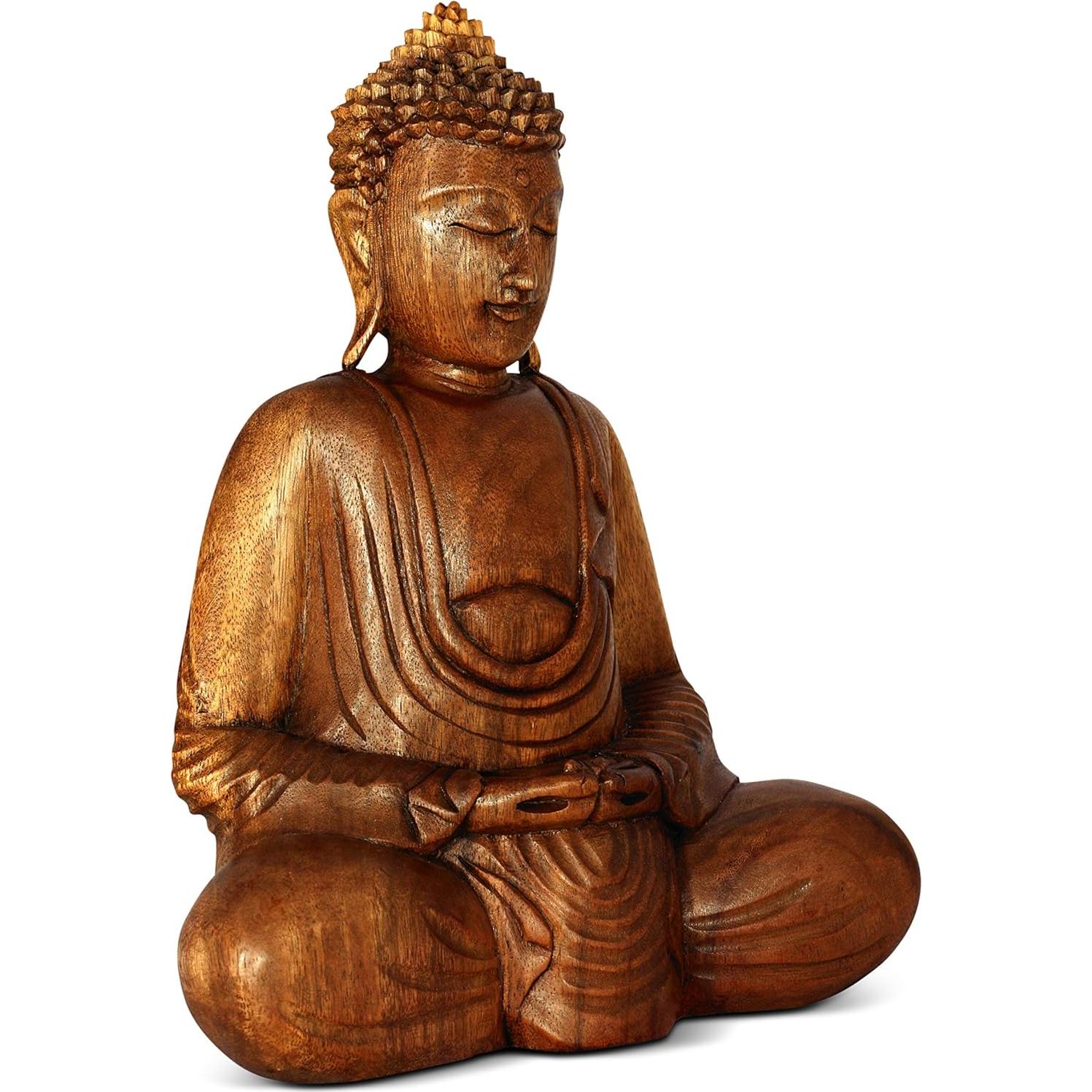 Estatua de Buda Meditativo de Madera G6 Collection 20.32 cm