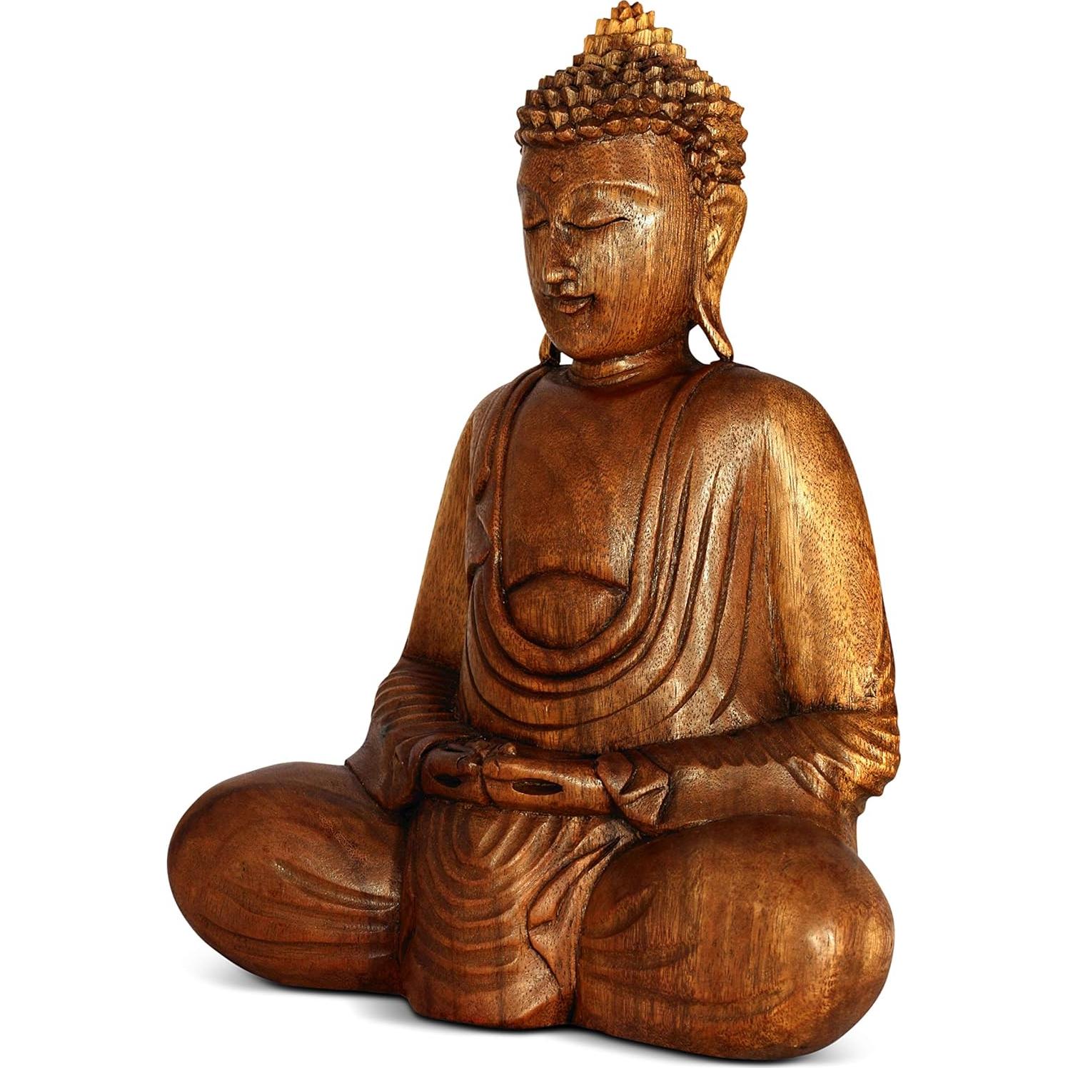 Estatua de Buda Meditativo de Madera G6 Collection 20.32 cm