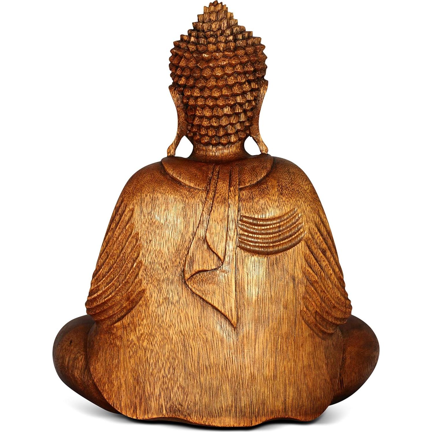 Estatua de Buda Meditativo de Madera G6 Collection 20.32 cm