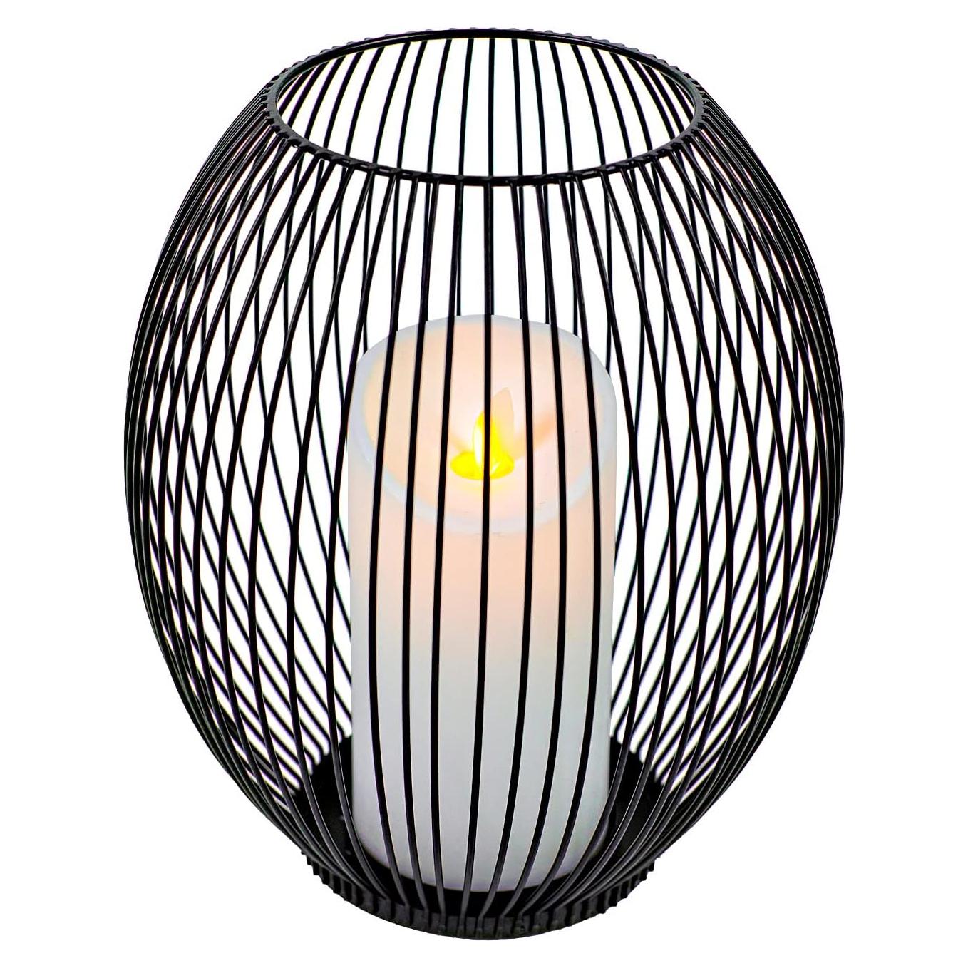 Soporte de Velas Pequeño OLEEK de Hierro Negro para Exterior