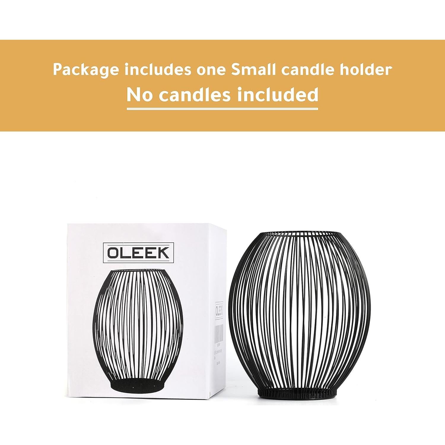 Soporte de Velas Pequeño OLEEK de Hierro Negro para Exterior