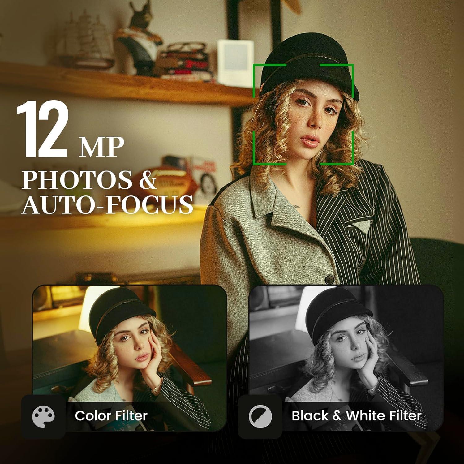 Mini Cámara Digital Vintage CHUZHAO 12MP 1080P Retro Portátil