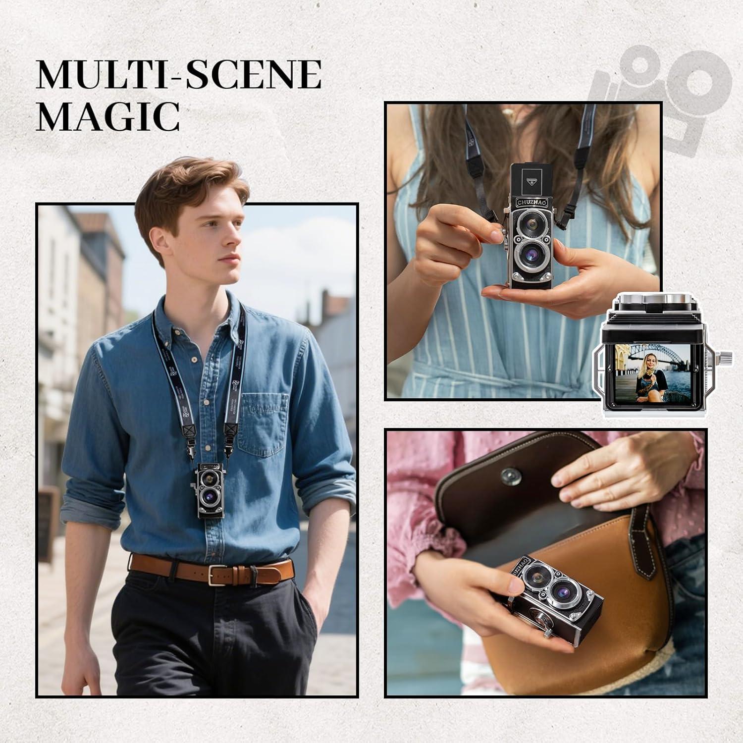 Mini Cámara Digital Vintage CHUZHAO 12MP 1080P Retro Portátil