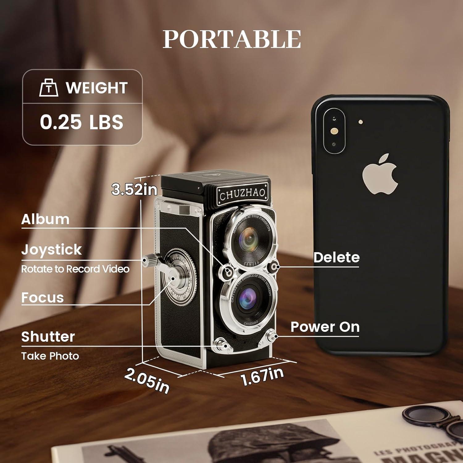 Mini Cámara Digital Vintage CHUZHAO 12MP 1080P Retro Portátil