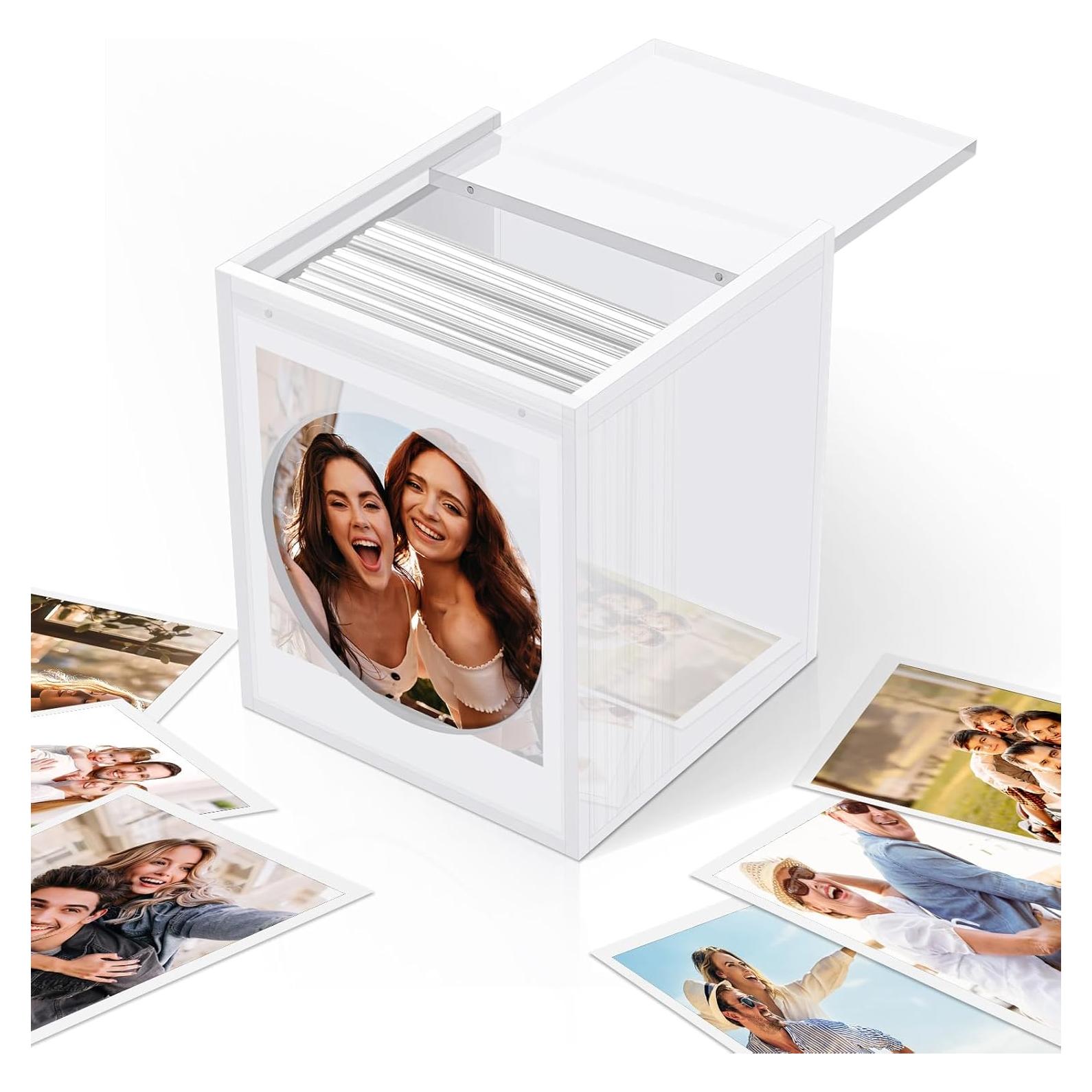 Mini Marco Polaroid DARCKLE con Caja de Almacenamiento Acrílica