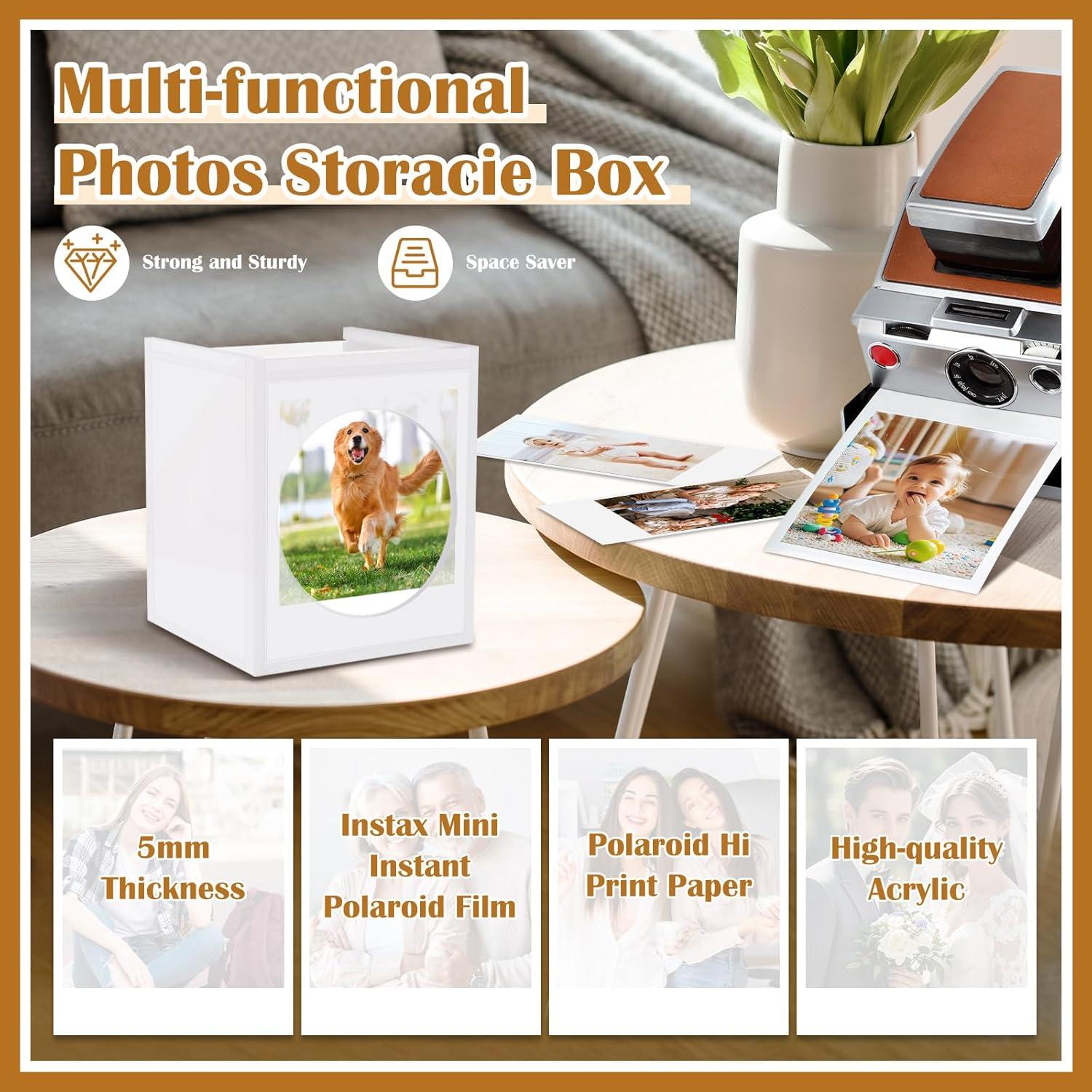 Mini Marco Polaroid DARCKLE con Caja de Almacenamiento Acrílica