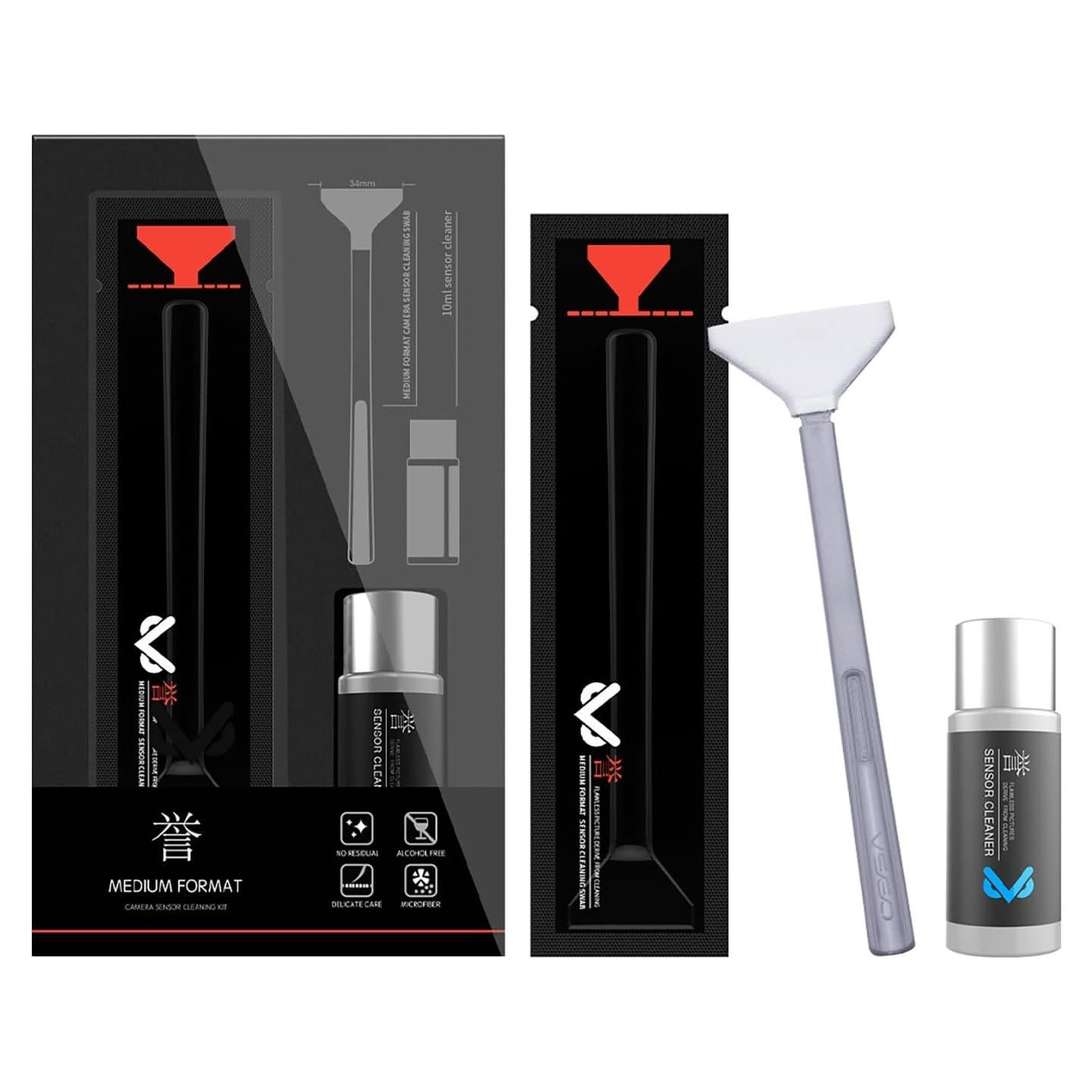 Kit de limpieza para sensor de cámara VSGO 12 hisopos 34mm