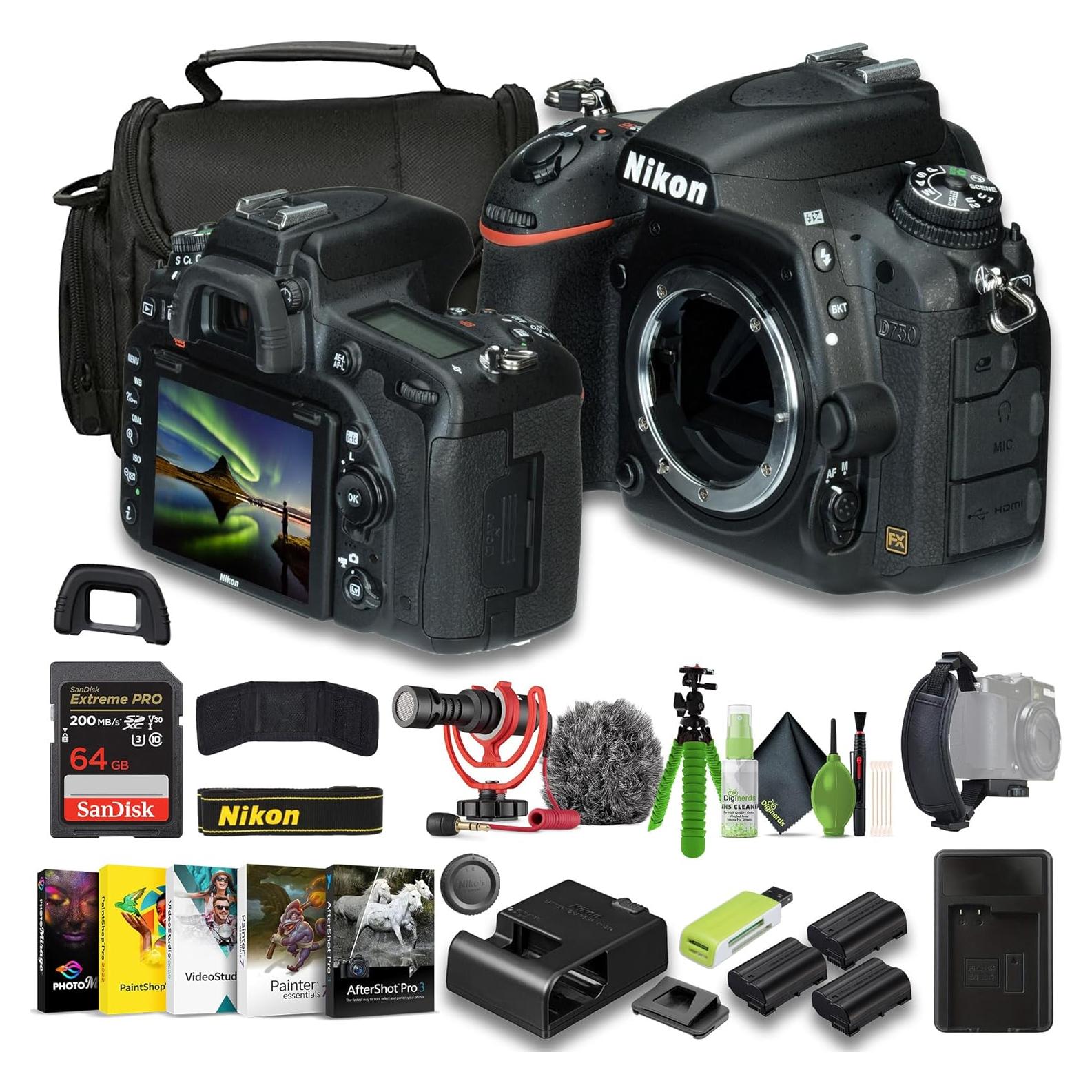 Cámara DSLR Nikon D750 Formato FX + 2 Baterías + Accesorios