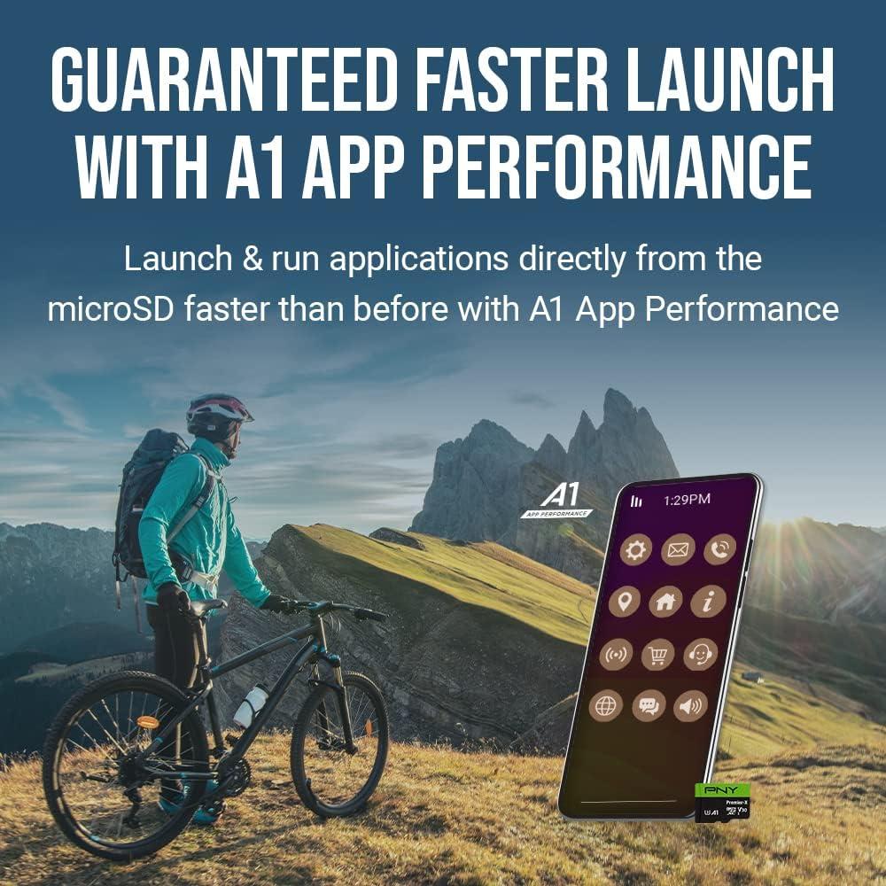 PNY P-SDU128X2V31100PX-GE 128GB Premier-X Class 10 U3 V30 microSDXC Flash Memory Card 2-Pack - 100MB/s, Class 10, U3, V30, A1, 4K UHD, Full HD, UHS-I, Micro SD