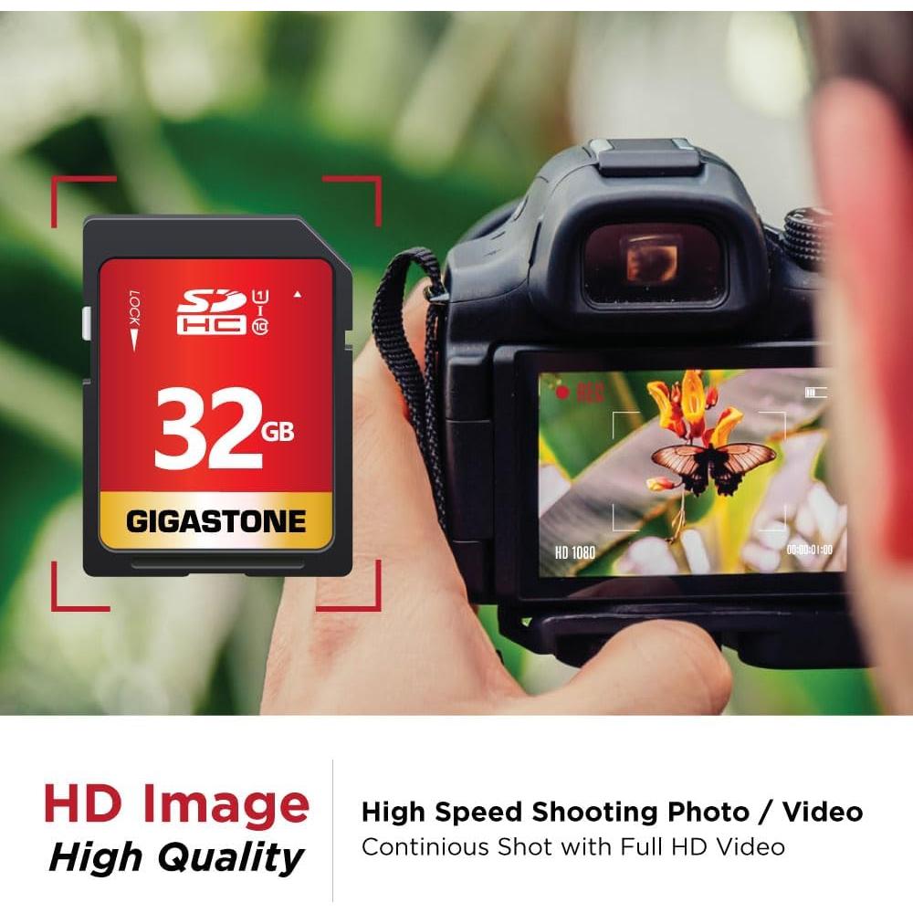 GIGASTONE 32GB Paquete de 5 Tarjetas SD UHS-I Clase 10 Alta Velocidad