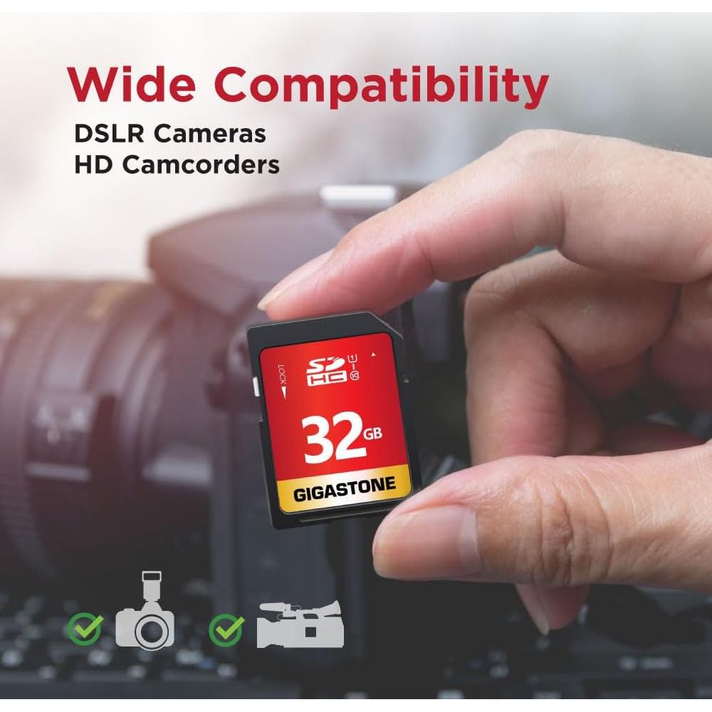 GIGASTONE 32GB Paquete de 5 Tarjetas SD UHS-I Clase 10 Alta Velocidad