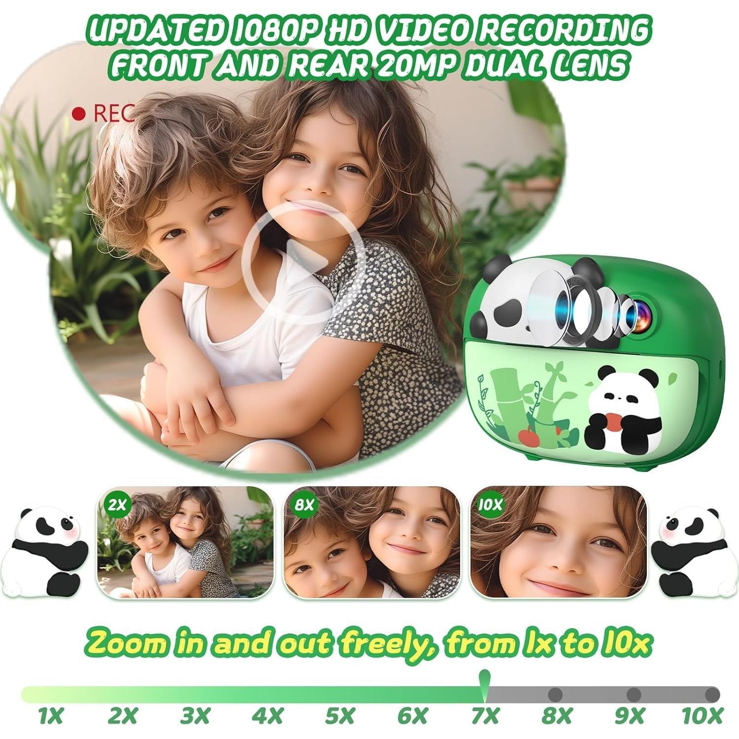 Cámara Instantánea Uffylle P85 para Niños Verde 12MP HD 1080P