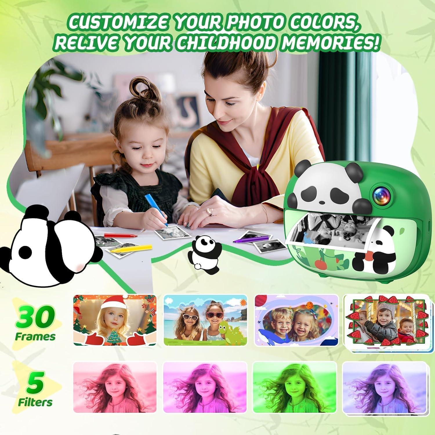 Cámara Instantánea Uffylle P85 para Niños Verde 12MP HD 1080P