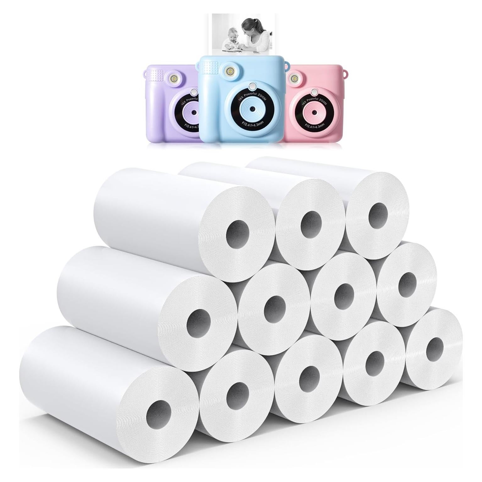 12 Rollos de Papel Térmico Hikkon para Impresión Instantánea