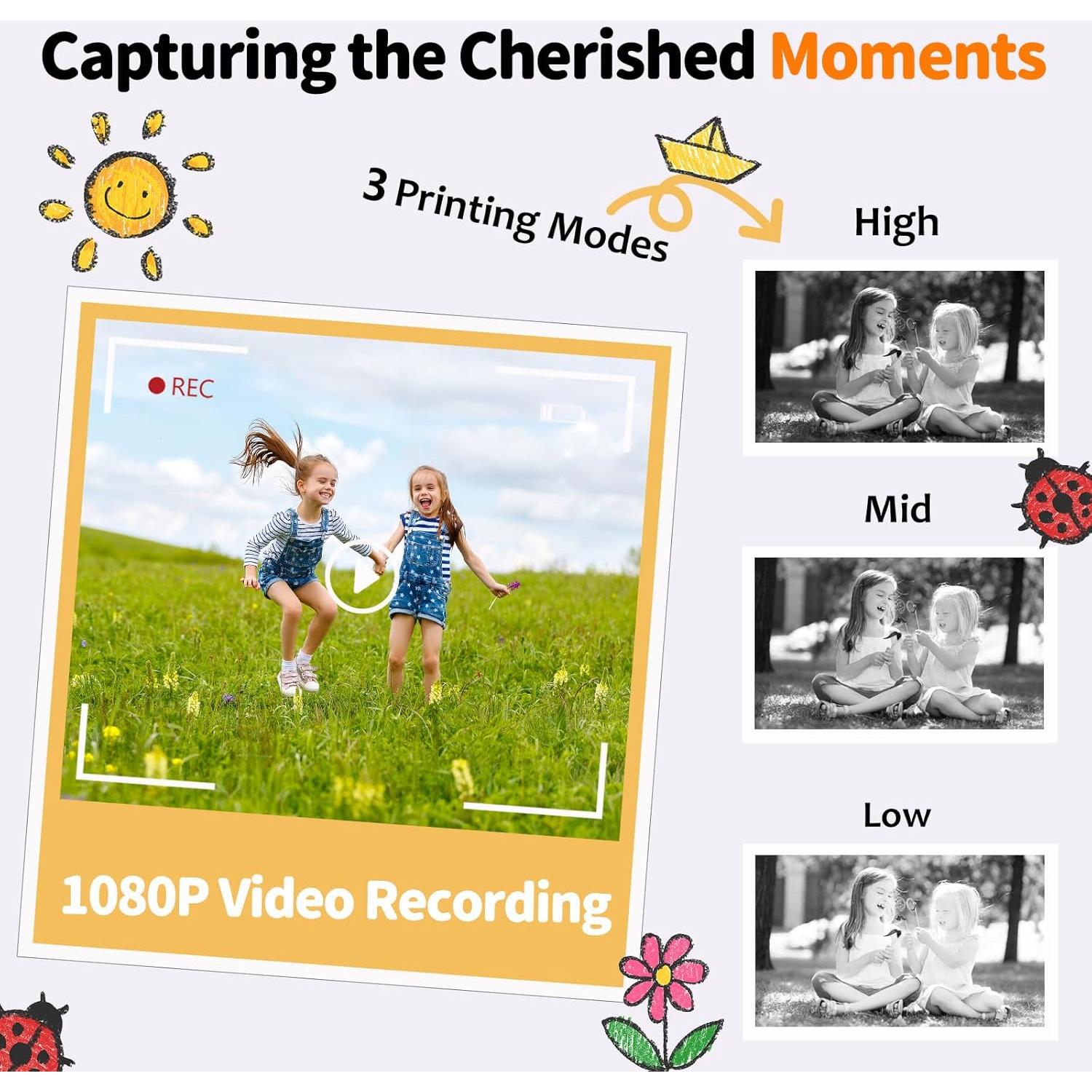 Cámara Instantánea JOYTRIP para Niños 48MP Video 1080P