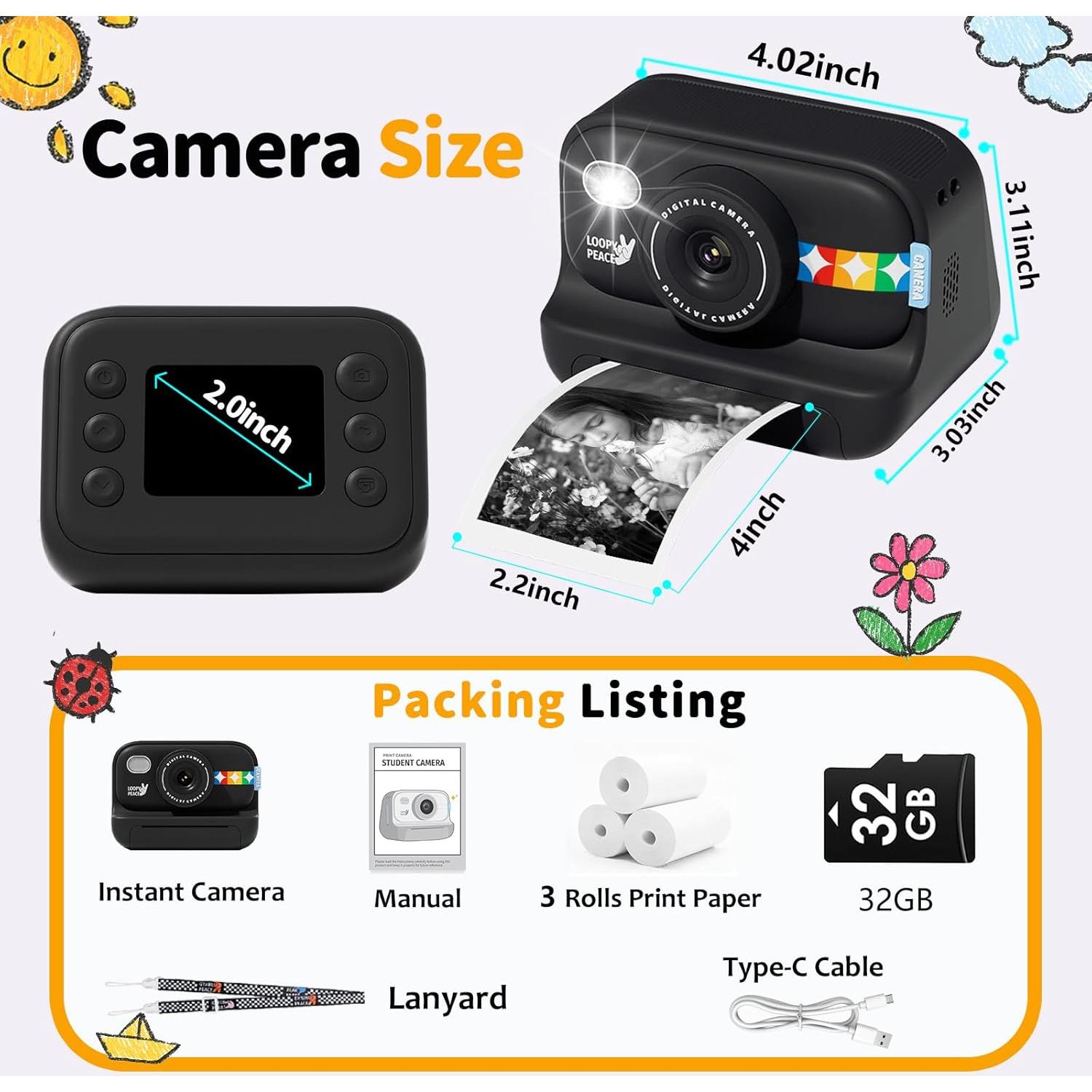 Cámara Instantánea JOYTRIP para Niños 48MP Video 1080P