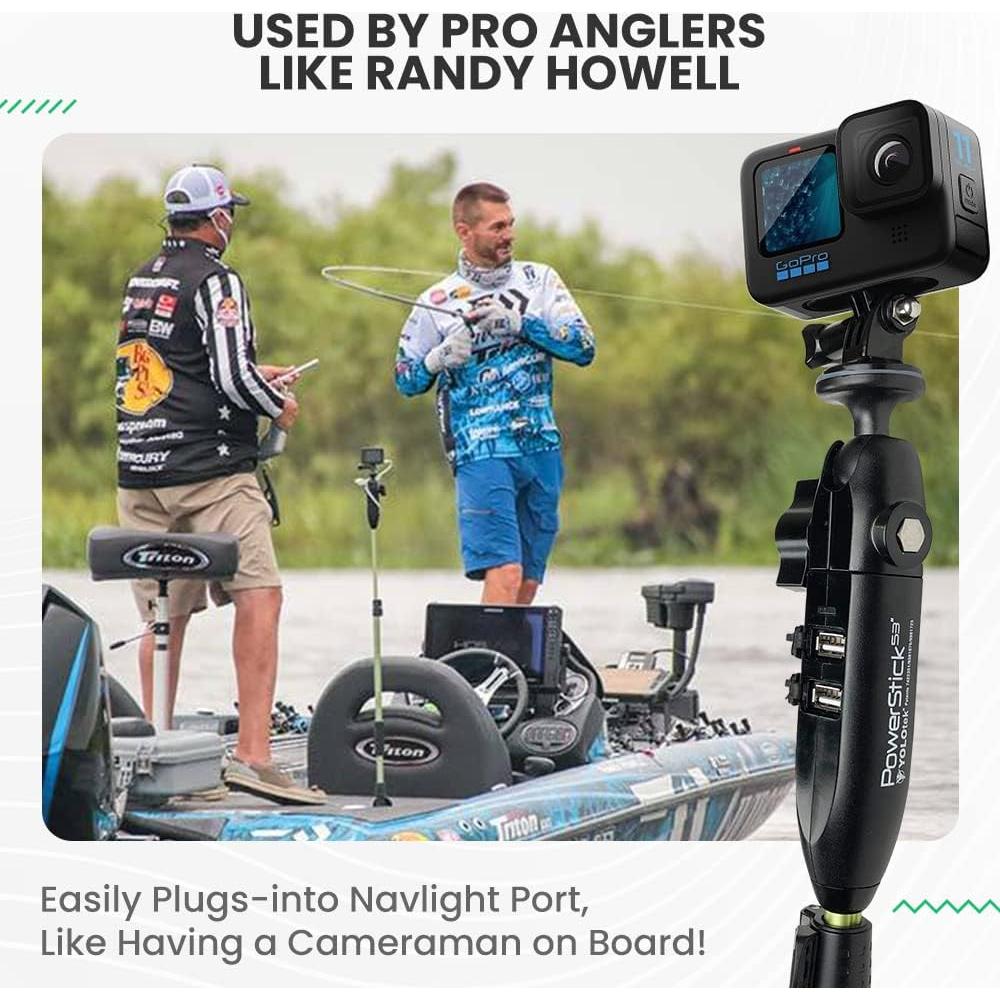 PowerStick 135 cm YOLOtek - Montaje en Barco para Cámaras de Acción
