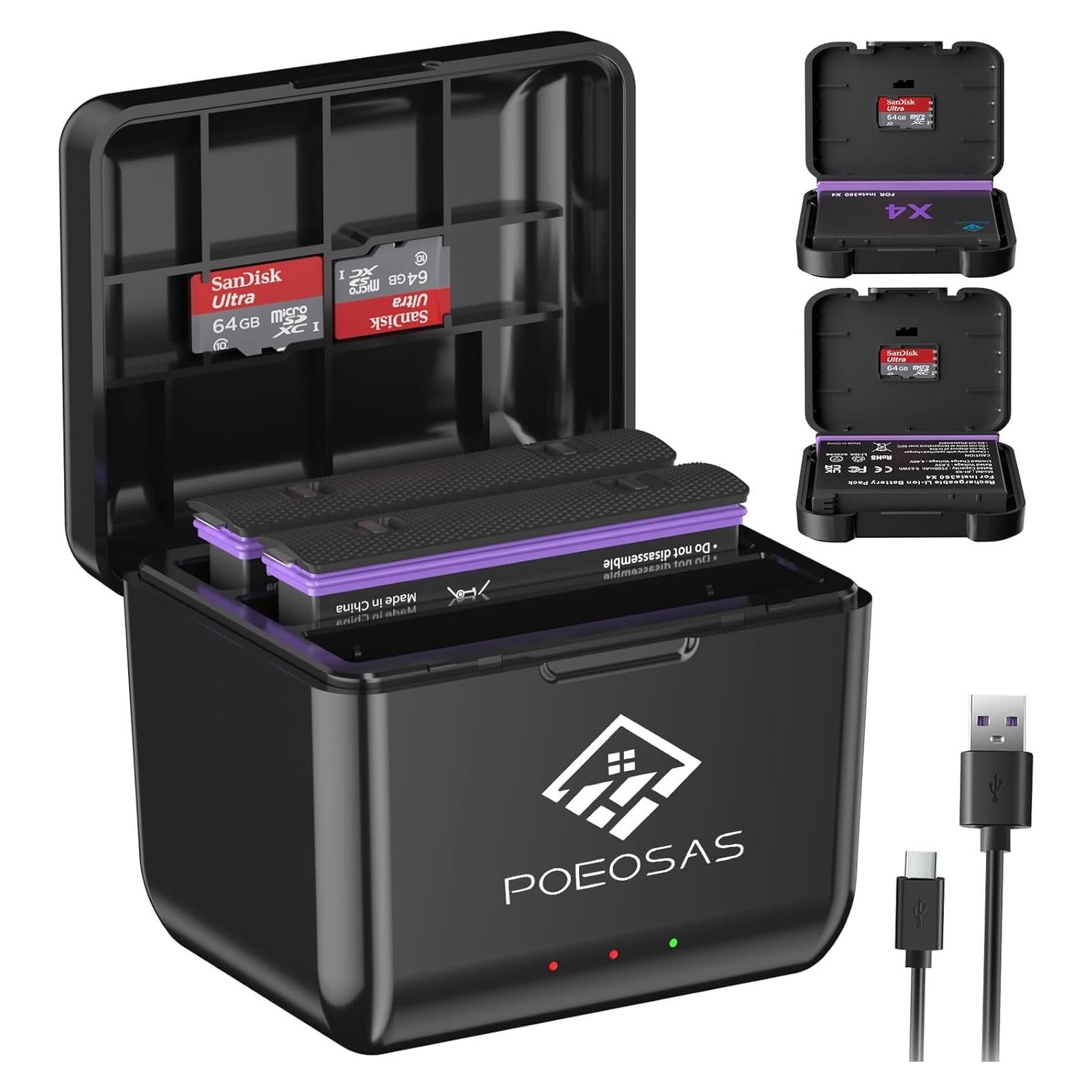 Batería 360 X4 POEOSAS 2500mAh 2-Pack con Cargador Rápido