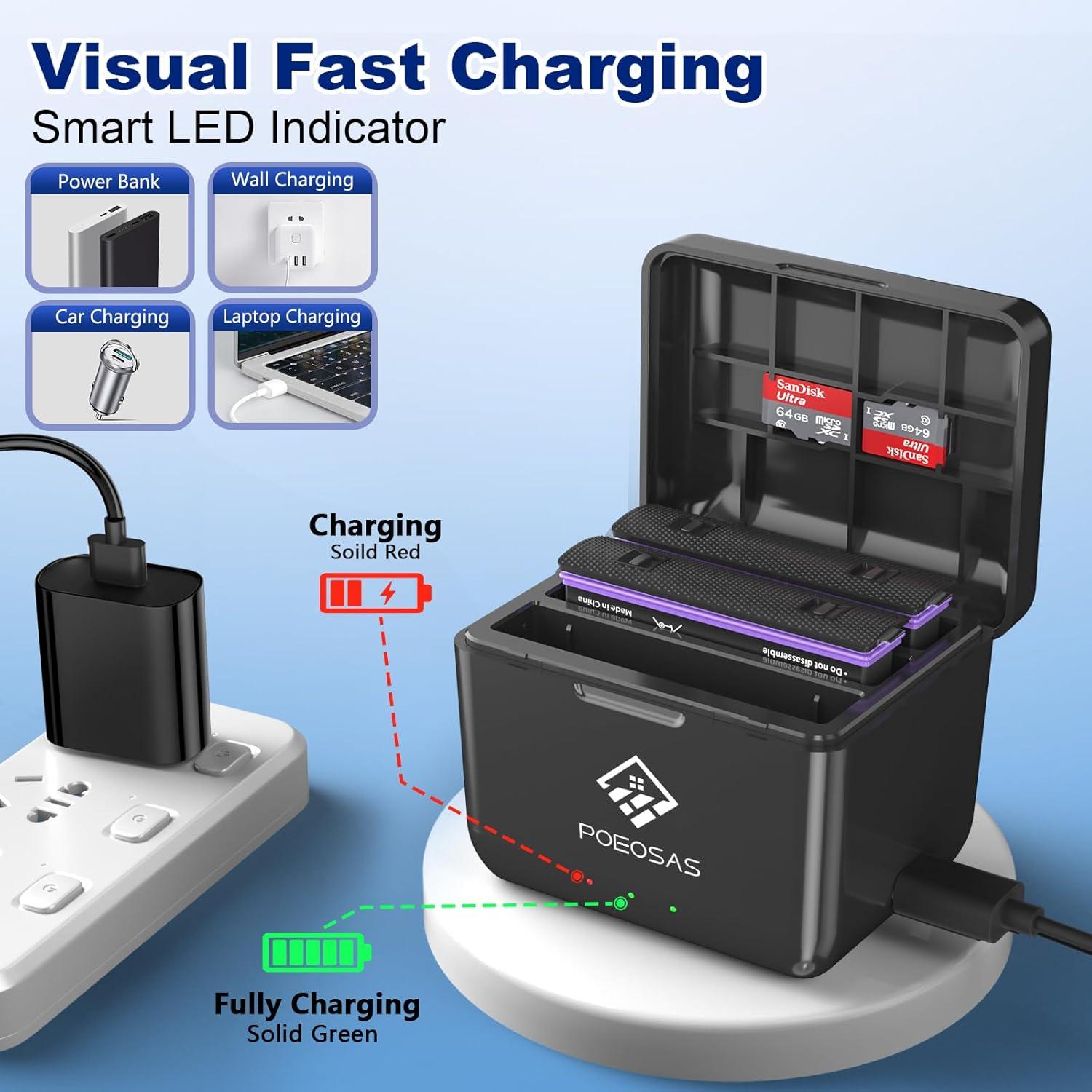 Batería 360 X4 POEOSAS 2500mAh 2-Pack con Cargador Rápido