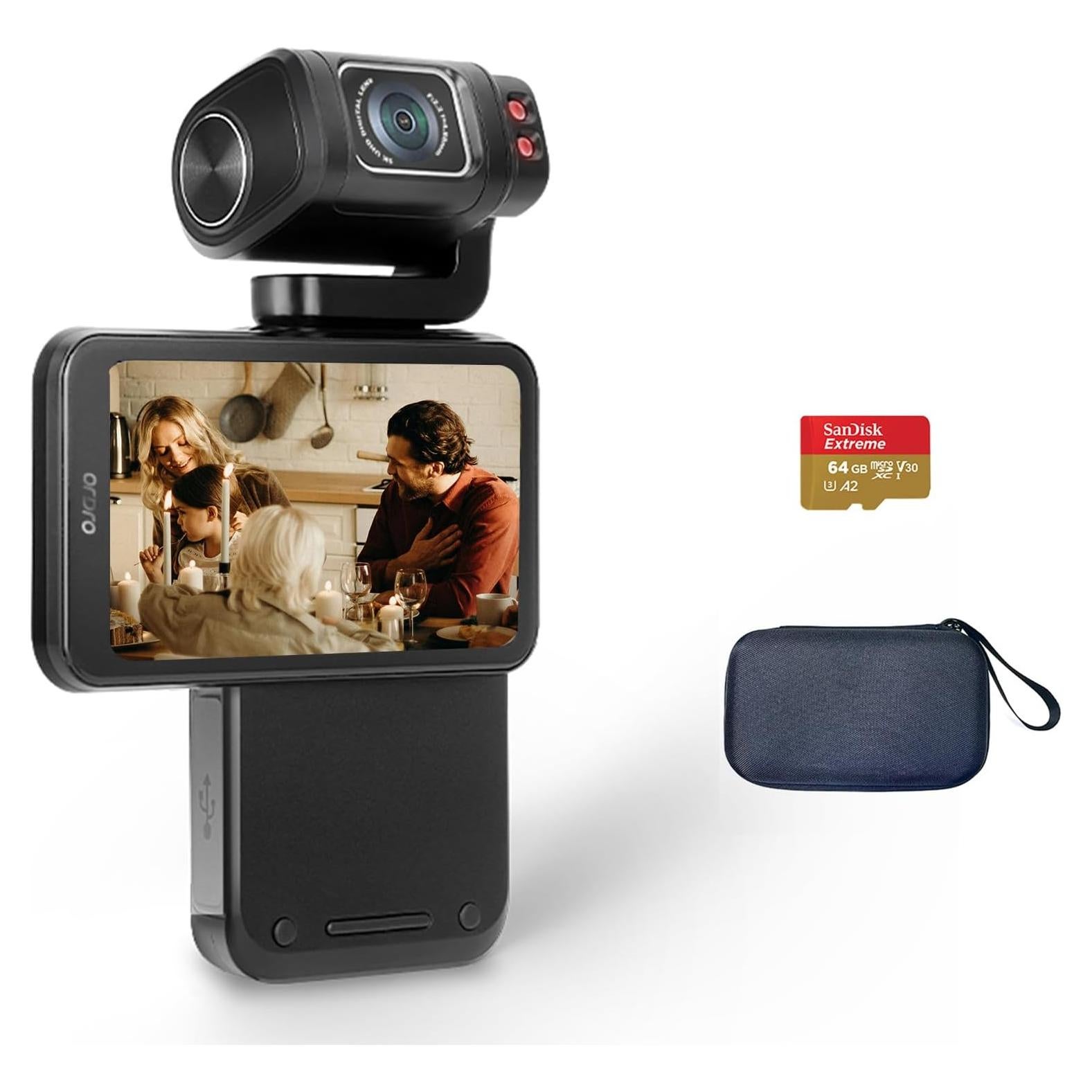 Cámara de Video ORDRO M3 5K 48MP con Pantalla Rotativa 3.5"