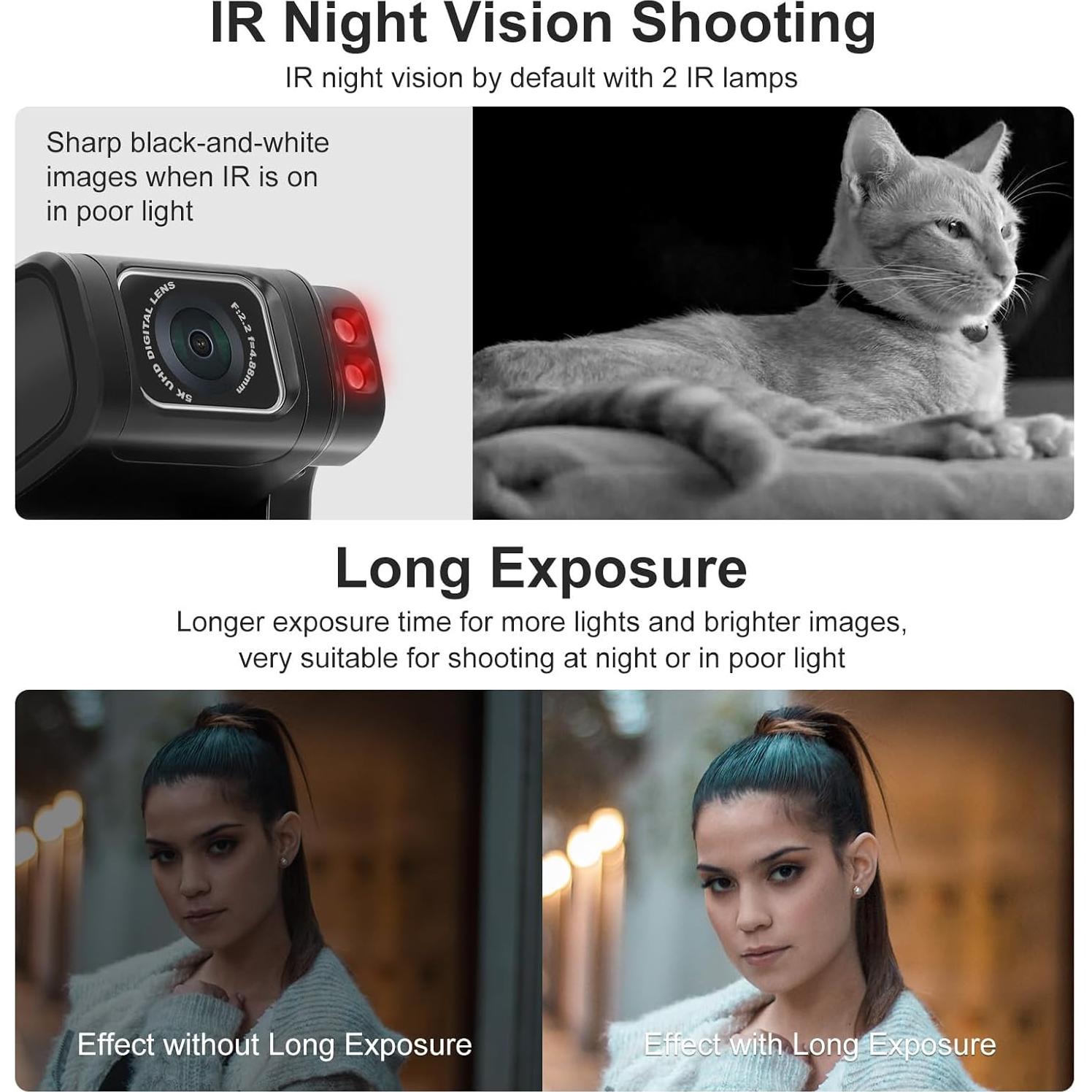 Cámara de Video ORDRO M3 5K 48MP con Pantalla Rotativa 3.5"