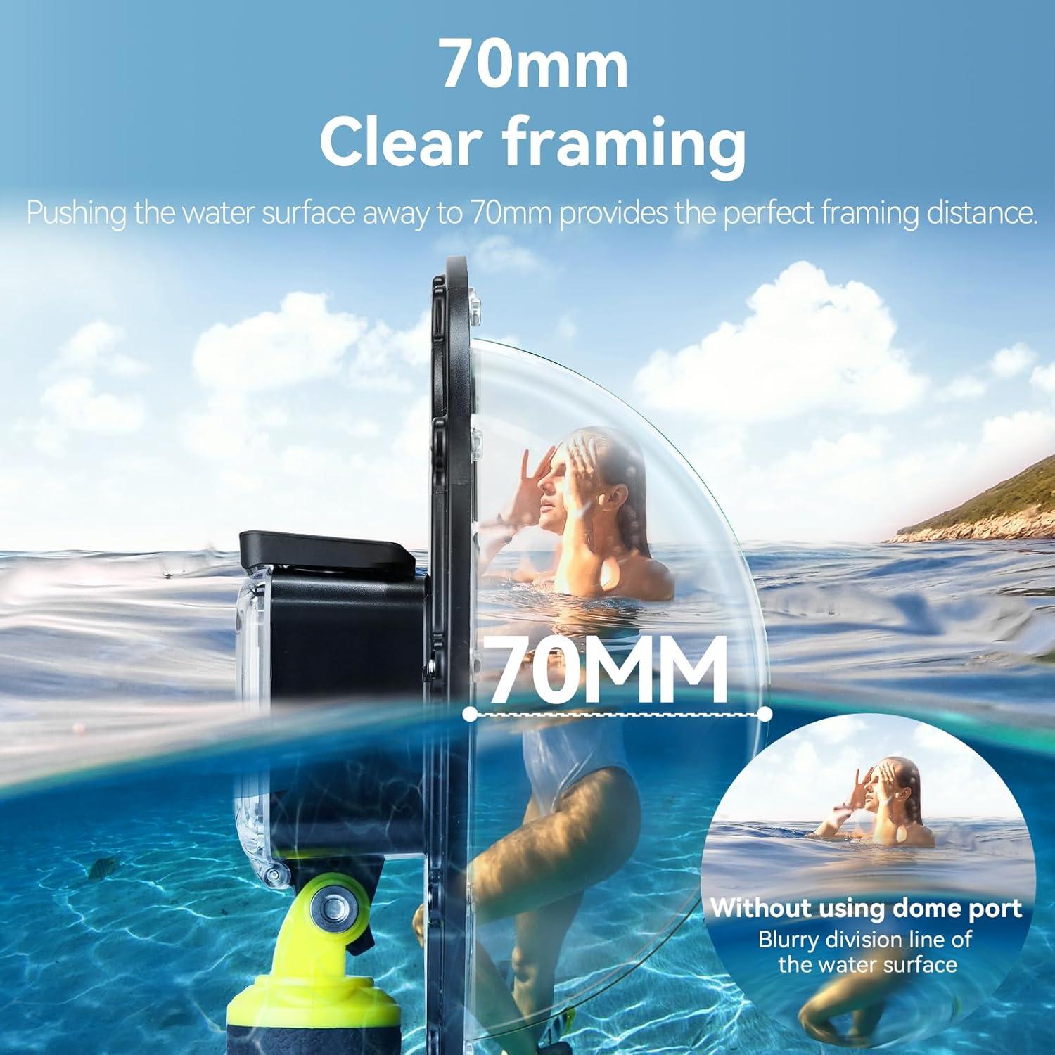 Puerto de Domo Impermeable TELESIN 15.24 cm para DJI Osmo Action