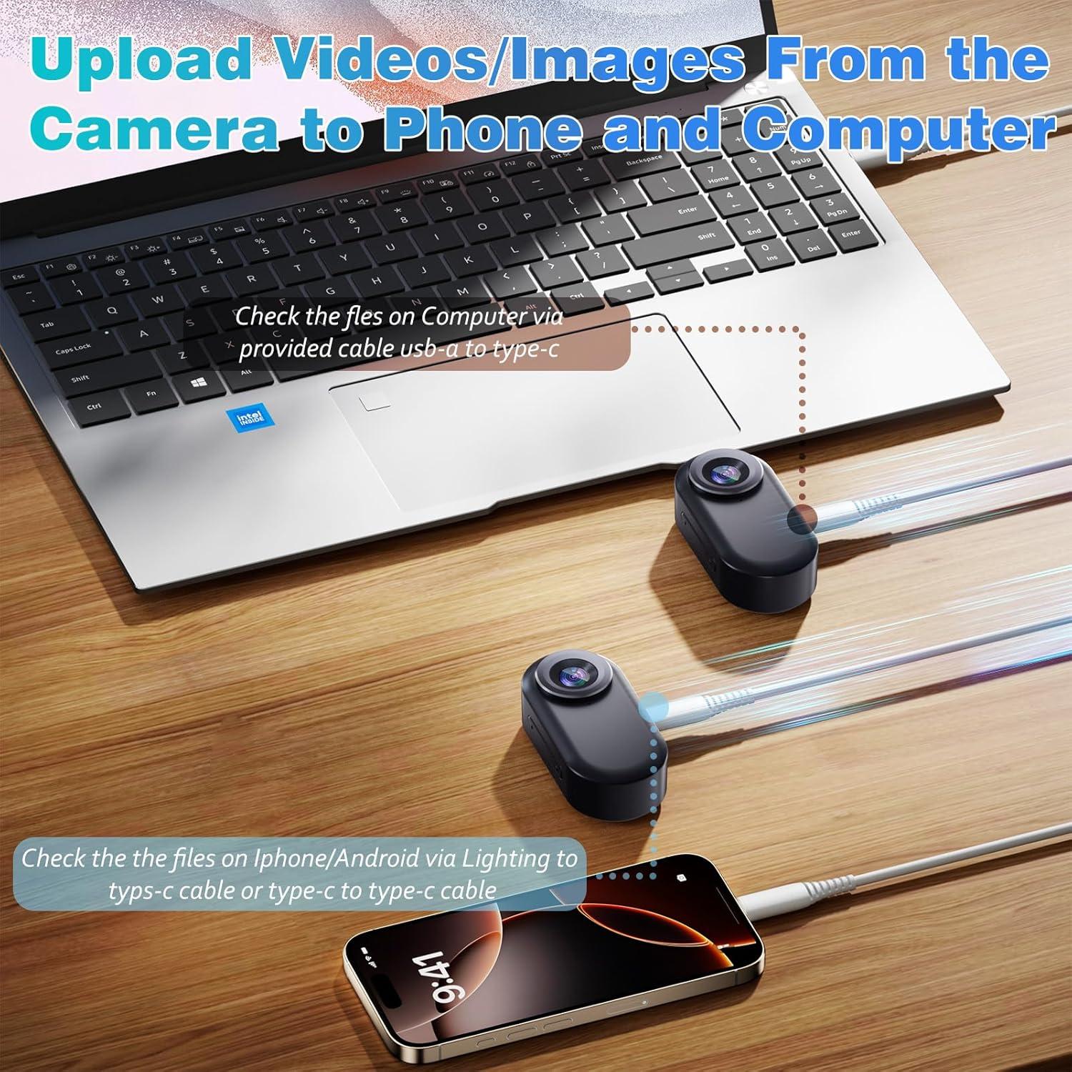 Mini Cámara de Acción 1080P 64GB 7JI Impermeable Portátil