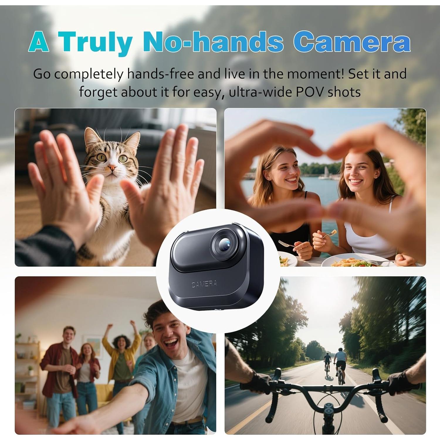 Mini Cámara de Acción 1080P 64GB 7JI Impermeable Portátil