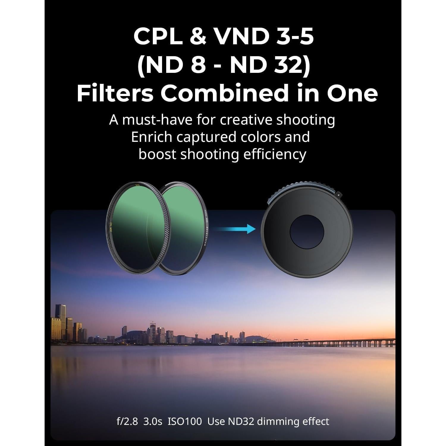 Filtro CPL y VND 3-5 SmallRig para DJI Osmo Action 4