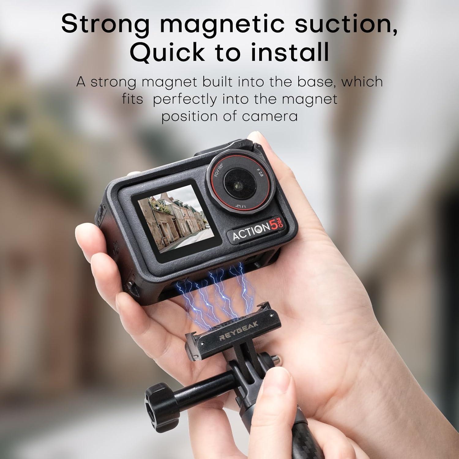 Soporte de Liberación Rápida REYGEAK para DJI OSMO Action 5 Pro/4/3 - 2 Piezas