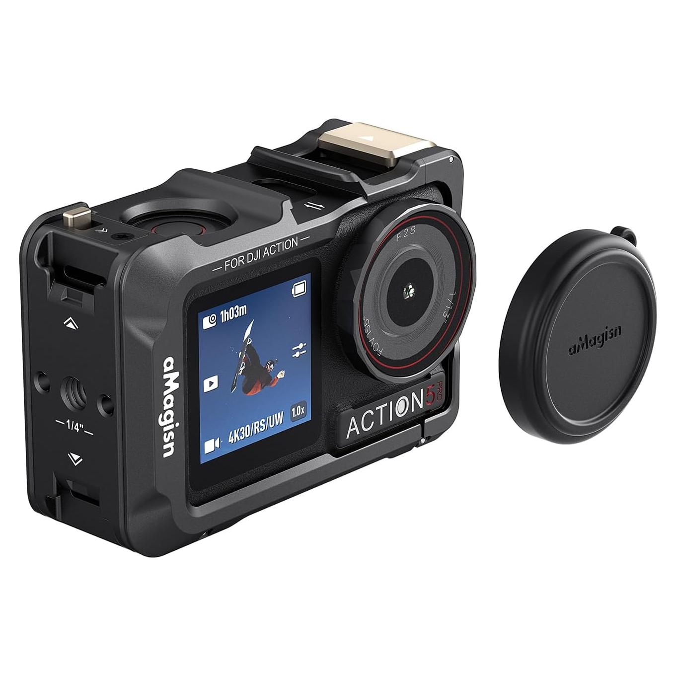 Jaula Protectora de Aluminio DJI Osmo Action 5/4/3 con Funda de Silicona