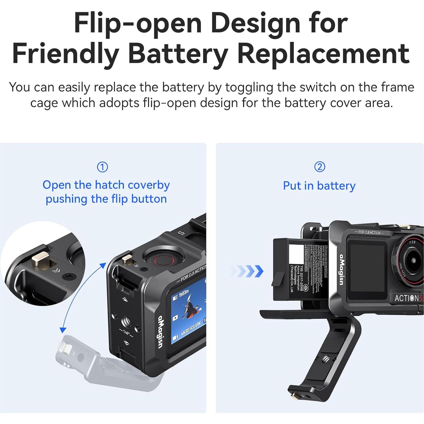 Jaula Protectora de Aluminio DJI Osmo Action 5/4/3 con Funda de Silicona