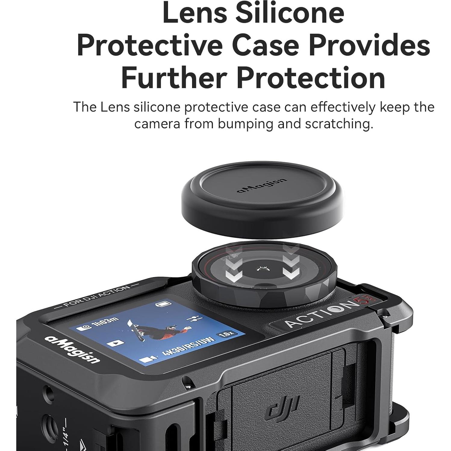 Jaula Protectora de Aluminio DJI Osmo Action 5/4/3 con Funda de Silicona