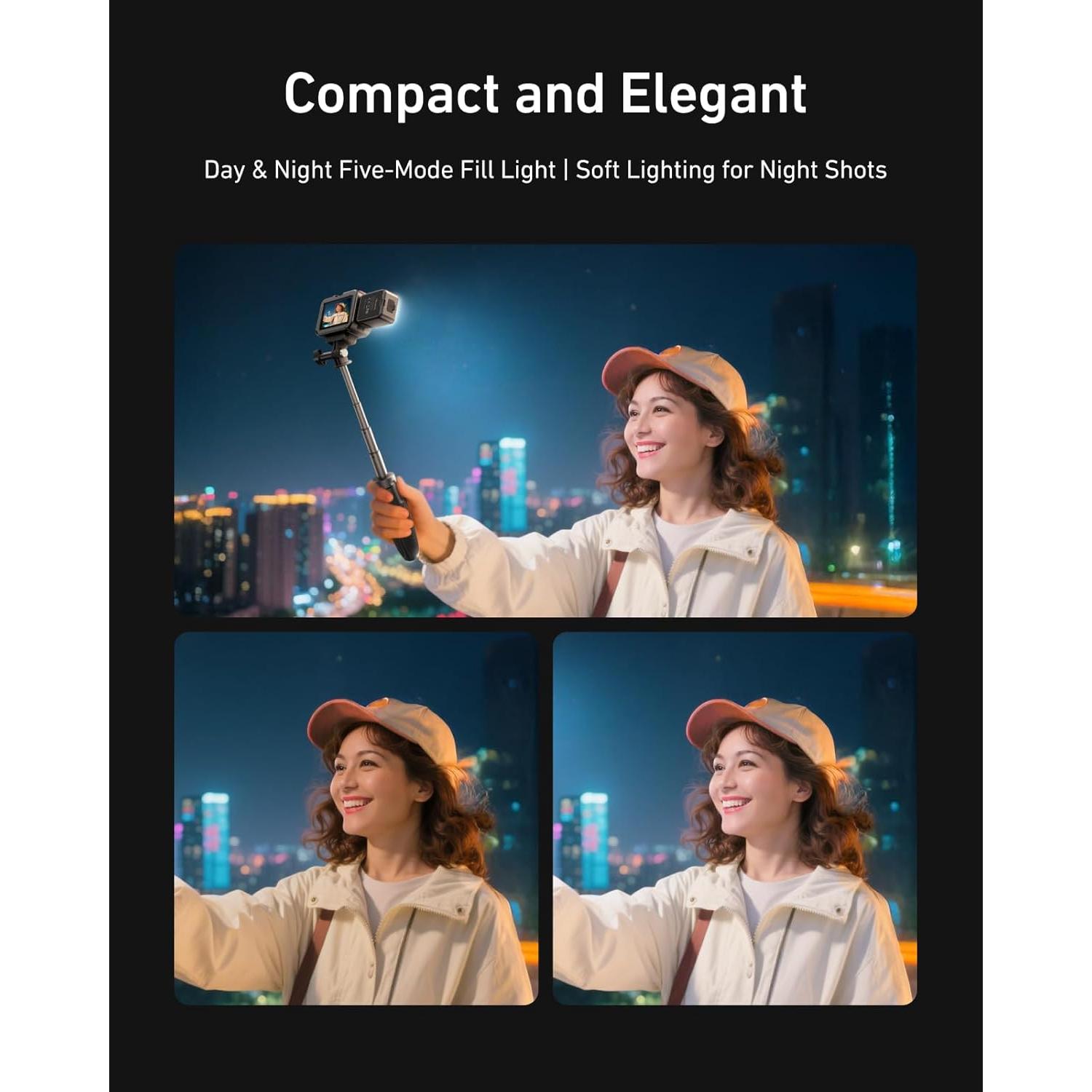 Luz de Vlogging Mini LED TELESIN para Cámara DJI Osmo Action