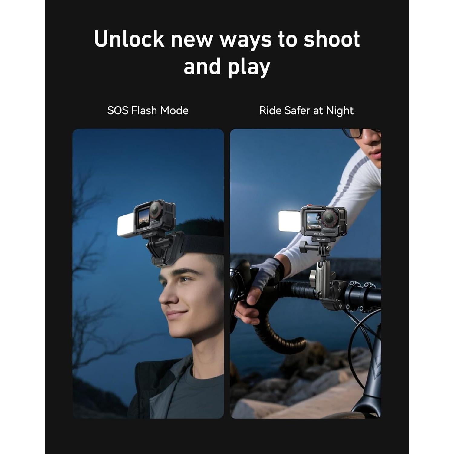 Luz de Vlogging Mini LED TELESIN para Cámara DJI Osmo Action